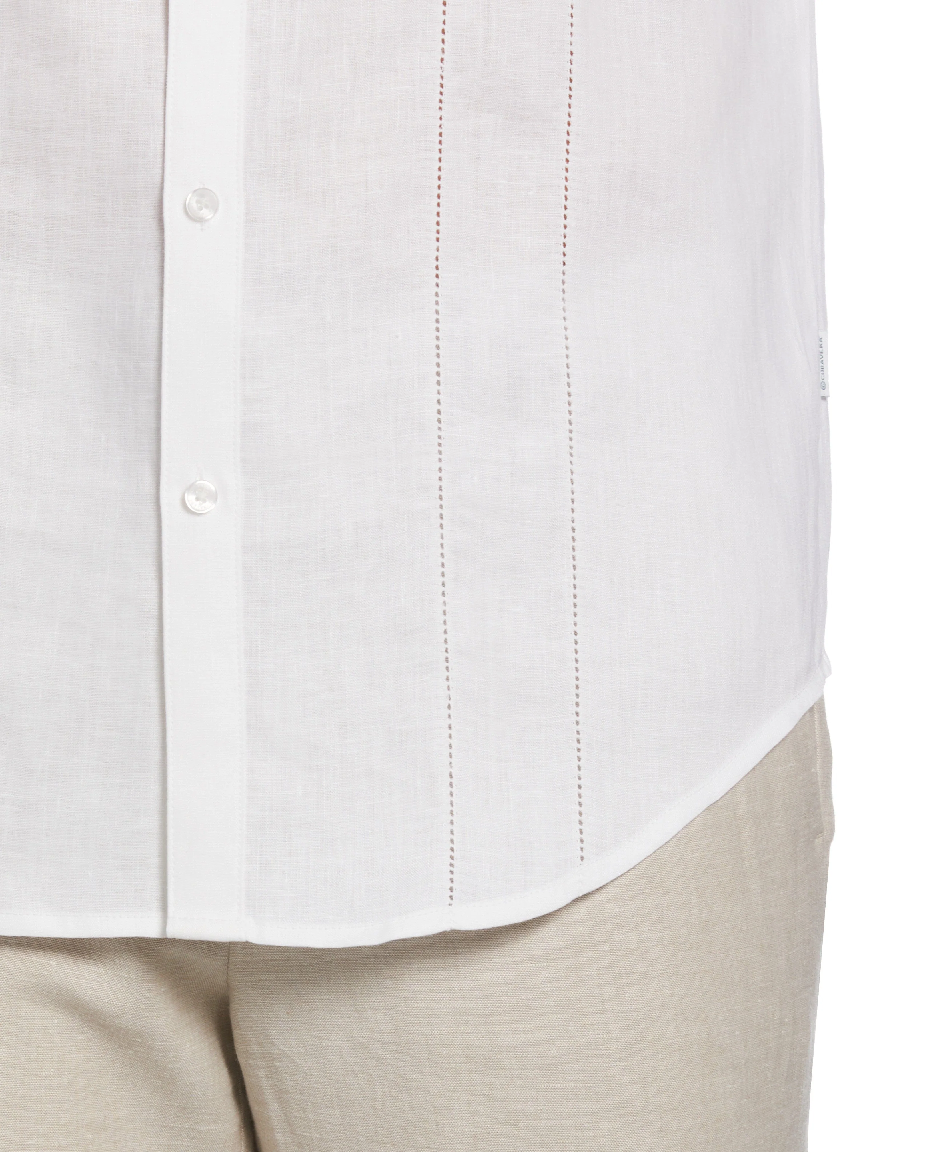 100% Linen Long Sleeve Panel With Embroidery Shirt - Image 3