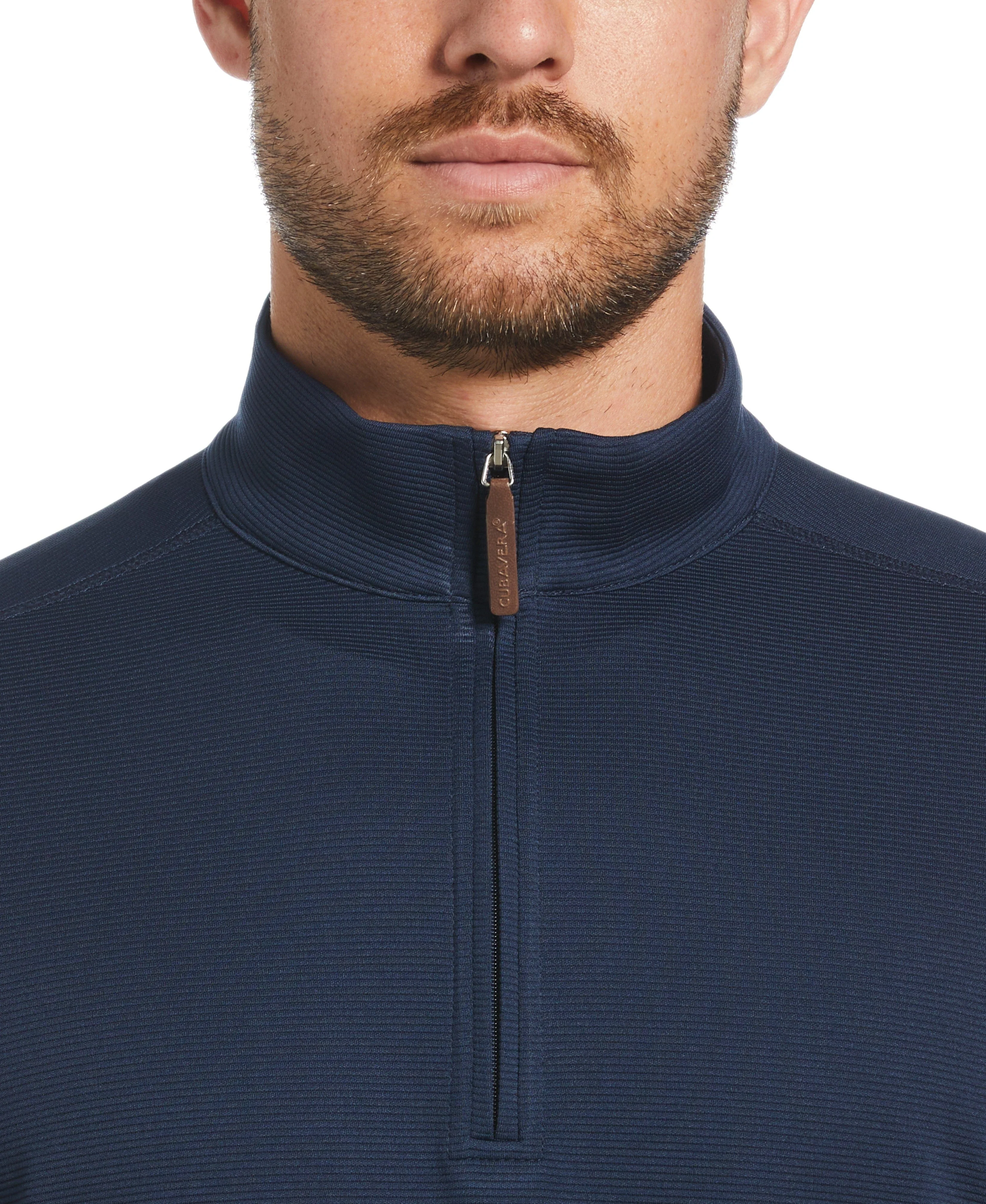Solid Textured 1/4 Zip Pullover Sweater - Image 11