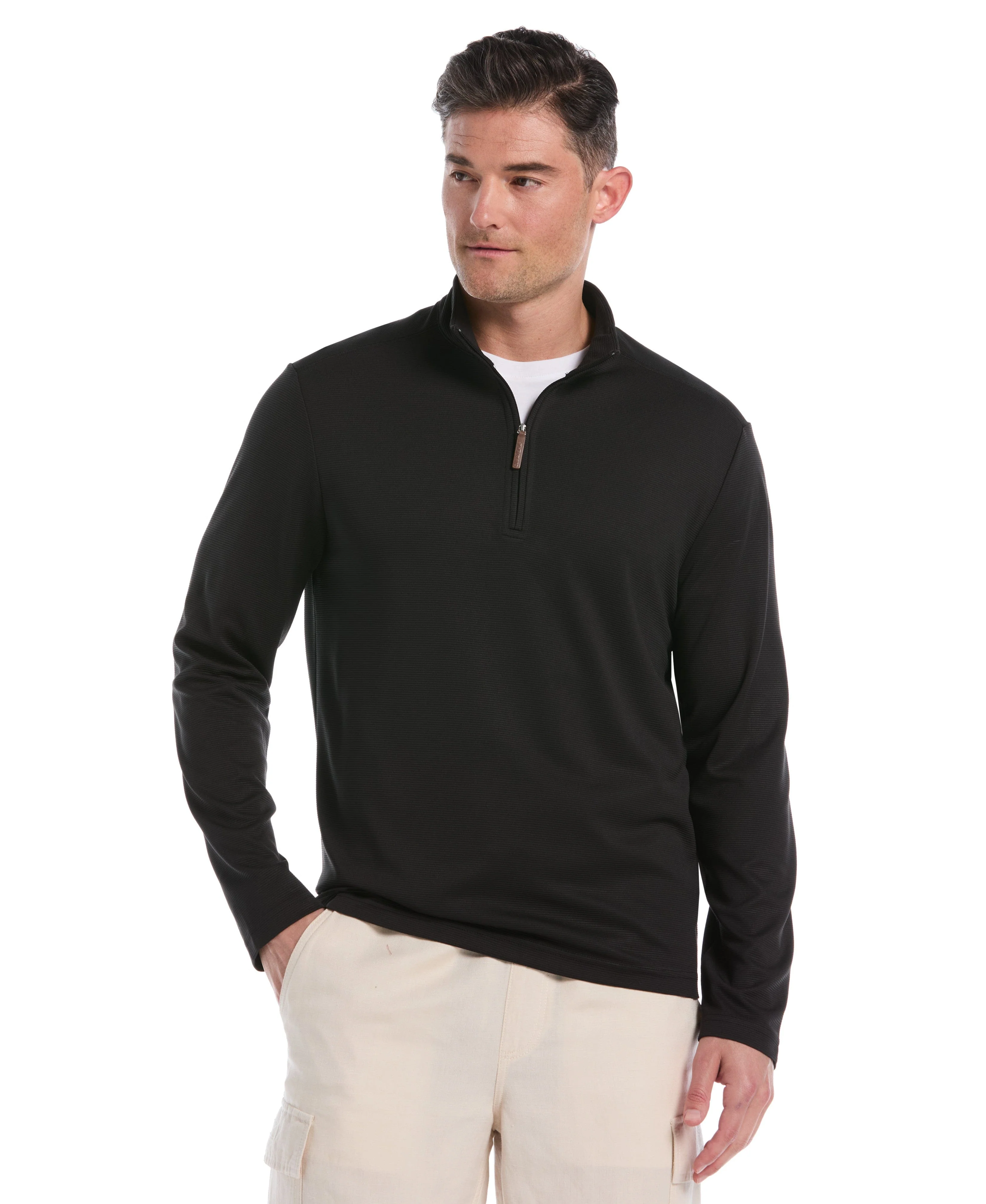 Solid Textured 1/4 Zip Pullover Sweater - Image 18