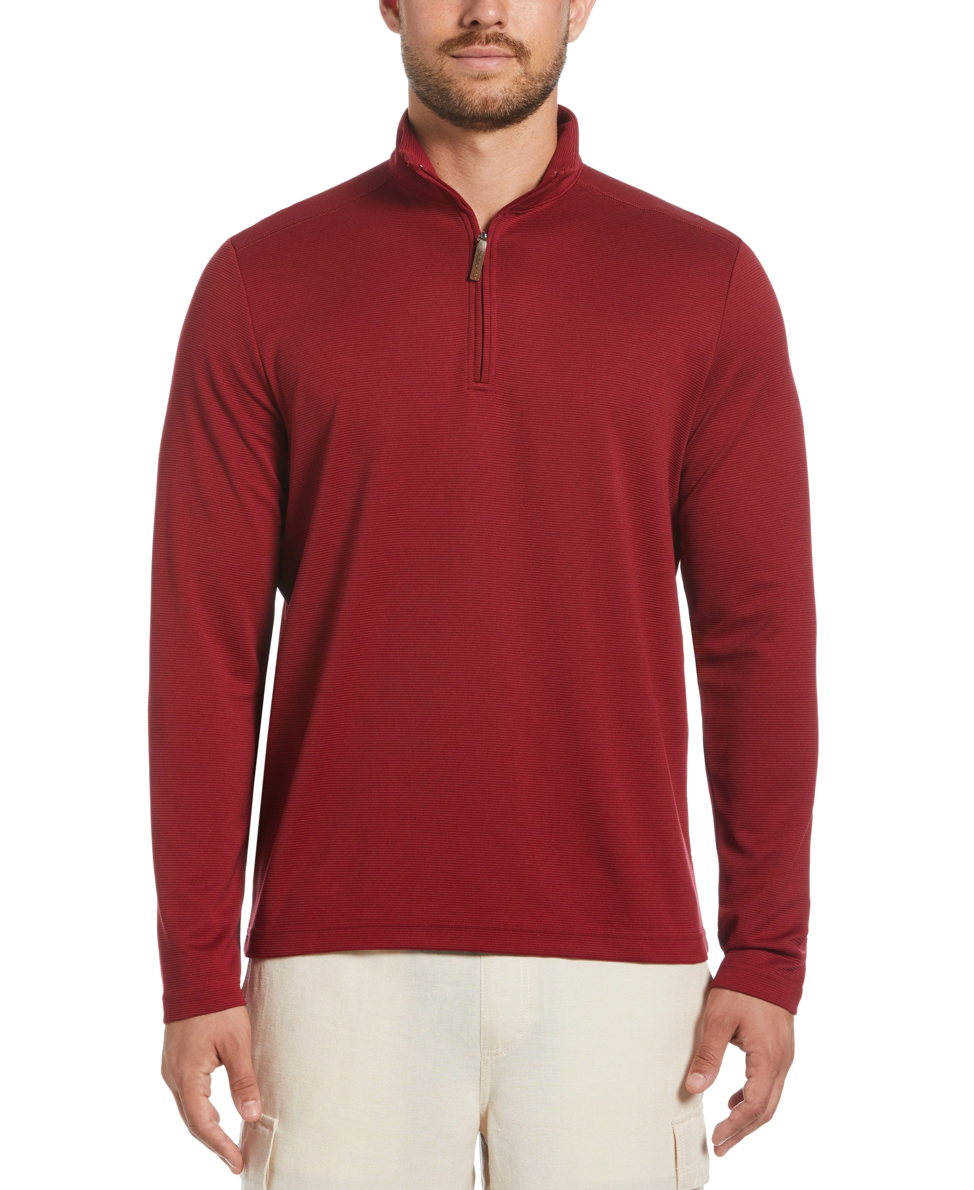 Solid Textured 1/4 Zip Pullover Sweater - Image 23