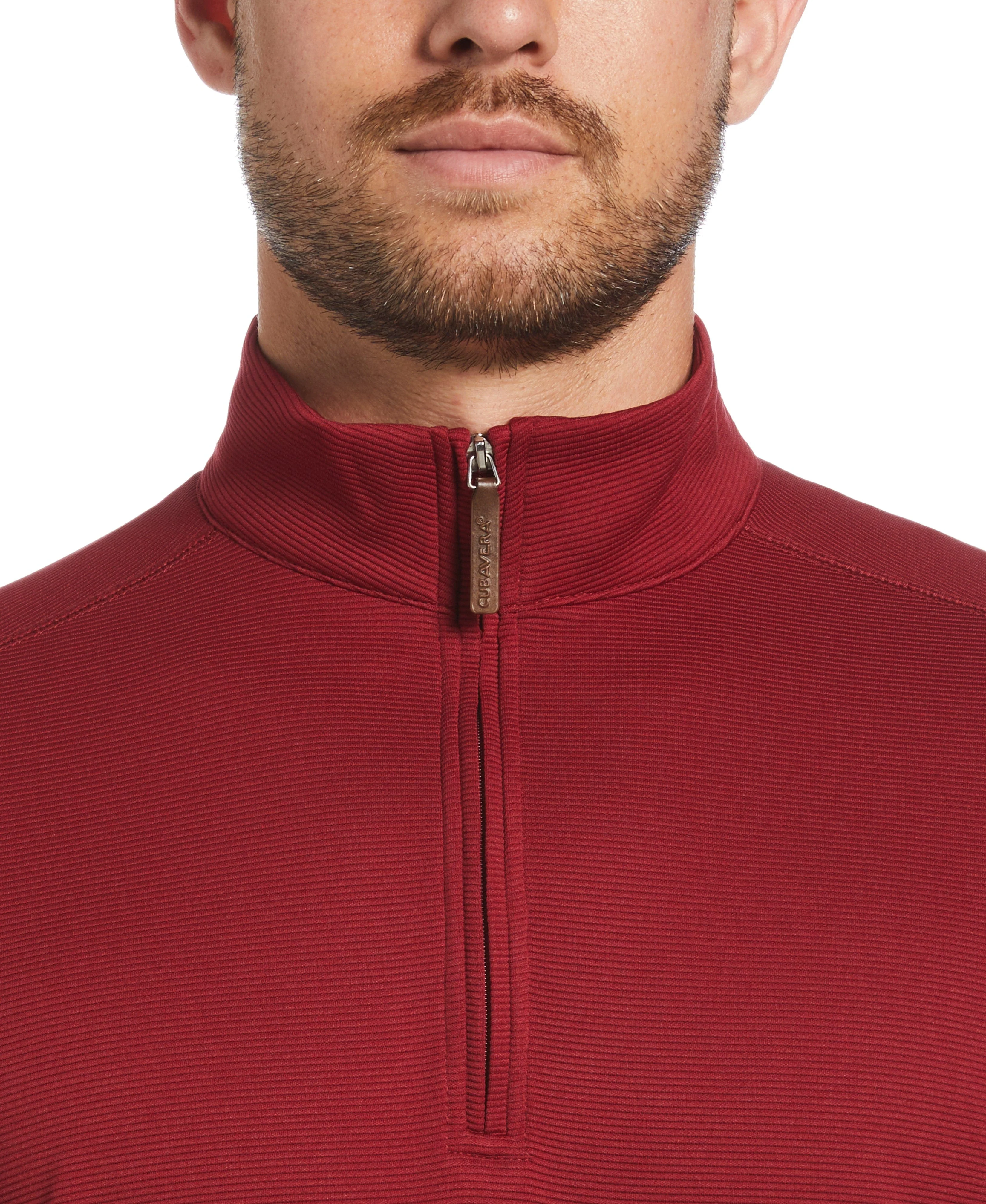 Solid Textured 1/4 Zip Pullover Sweater - Image 26