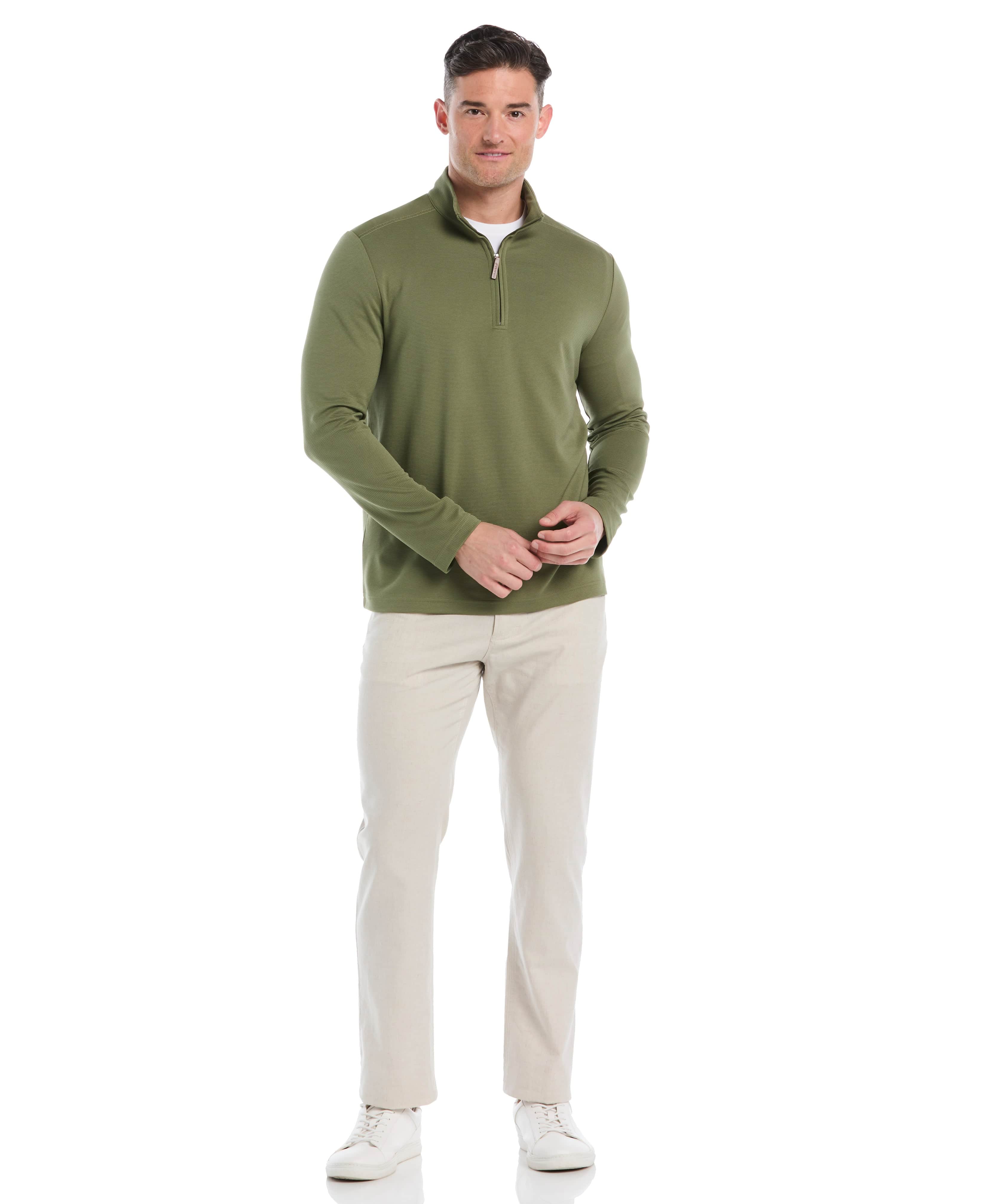 Solid Textured 1/4 Zip Pullover Sweater - Image 37