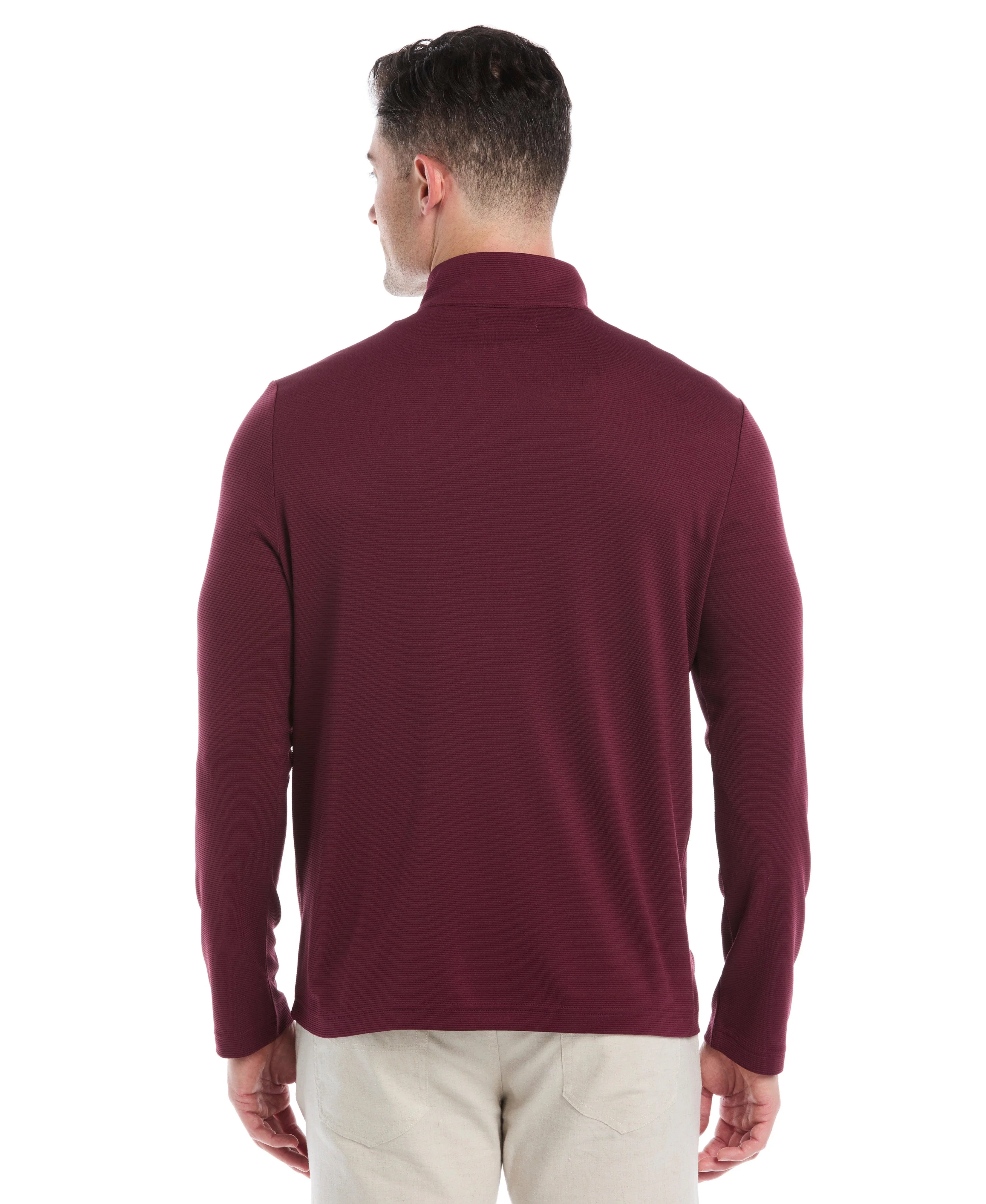 Solid Textured 1/4 Zip Pullover Sweater - Image 41