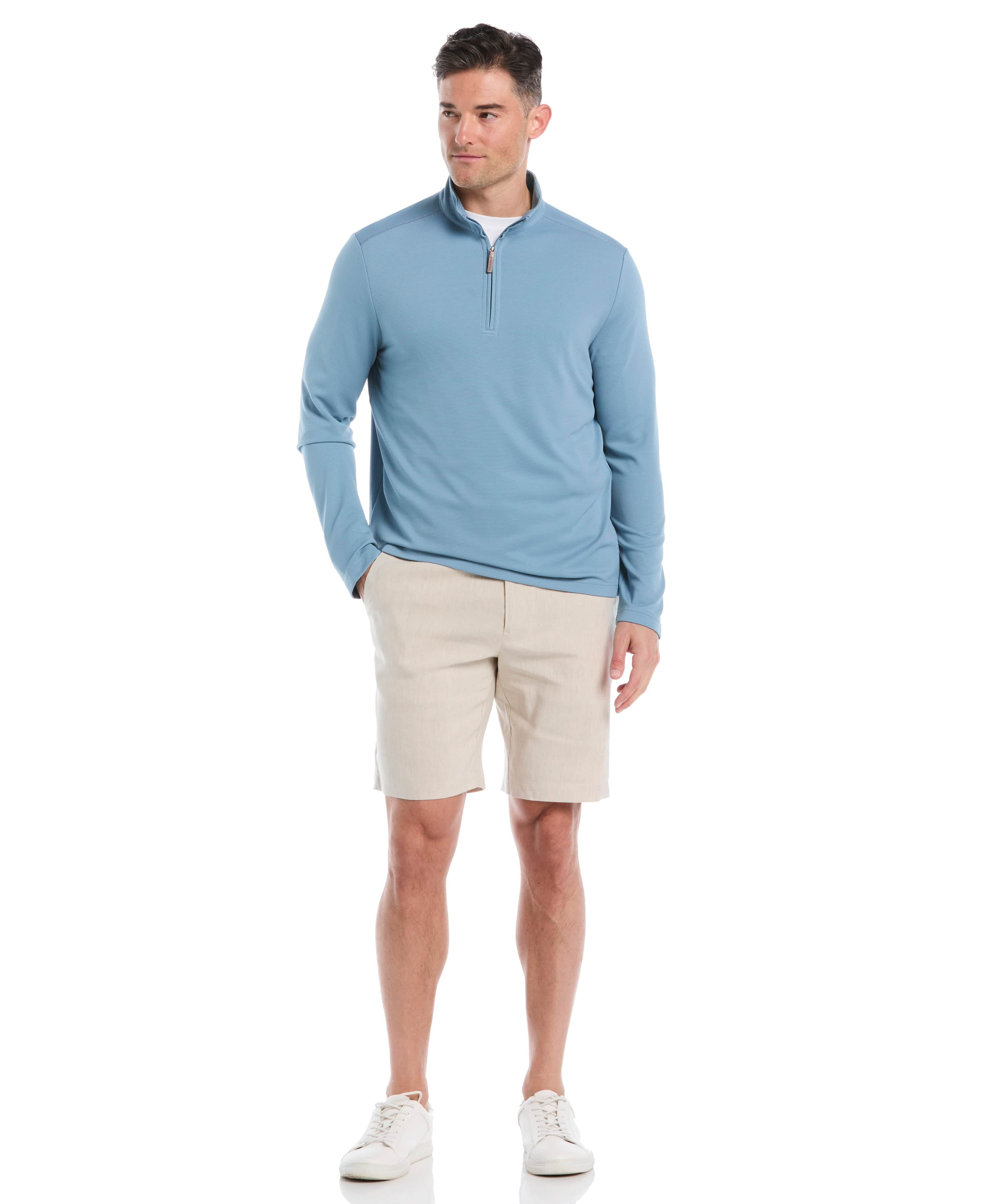 Solid Textured 1/4 Zip Pullover Sweater - Image 5