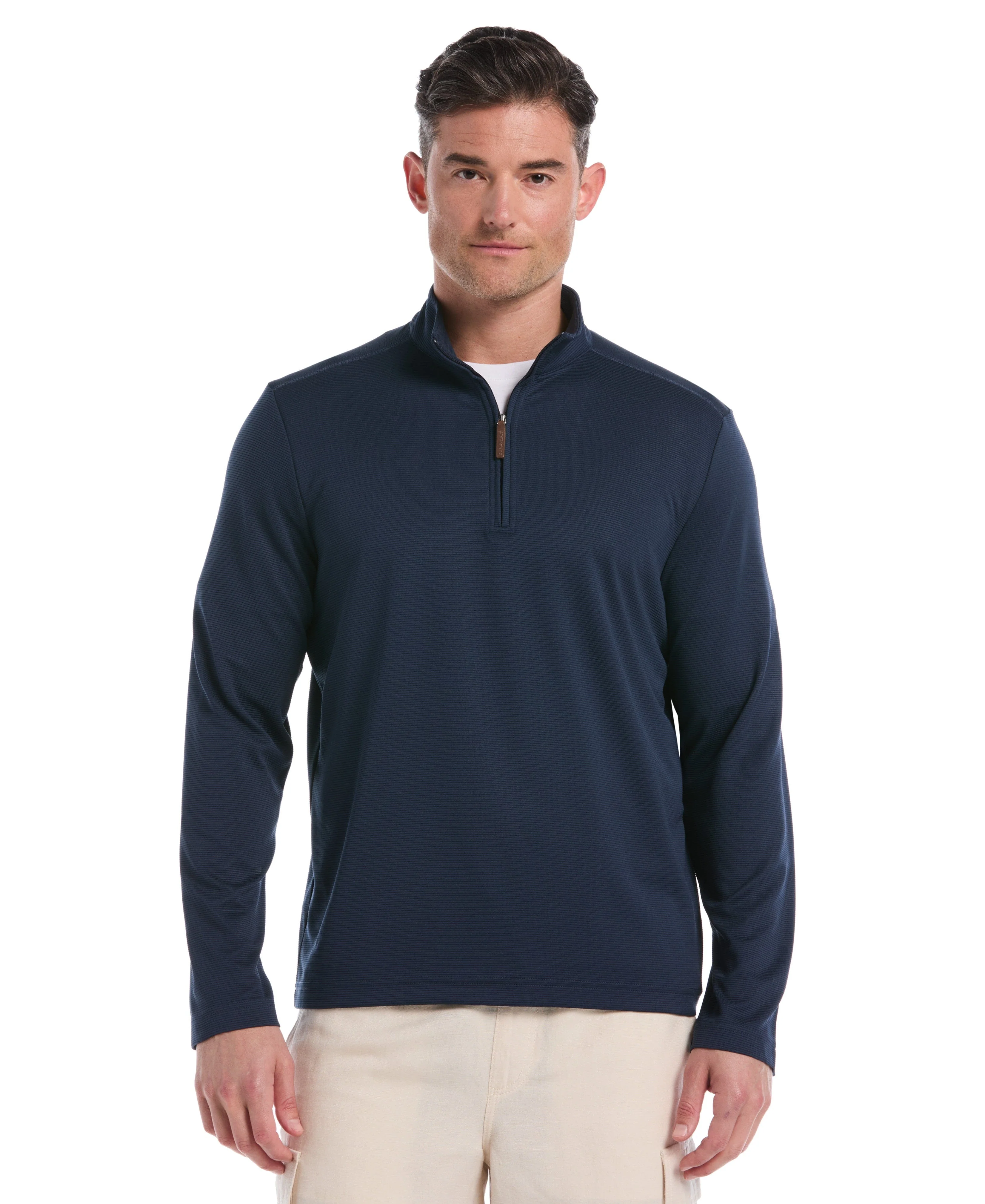 Solid Textured 1/4 Zip Pullover Sweater - Image 8