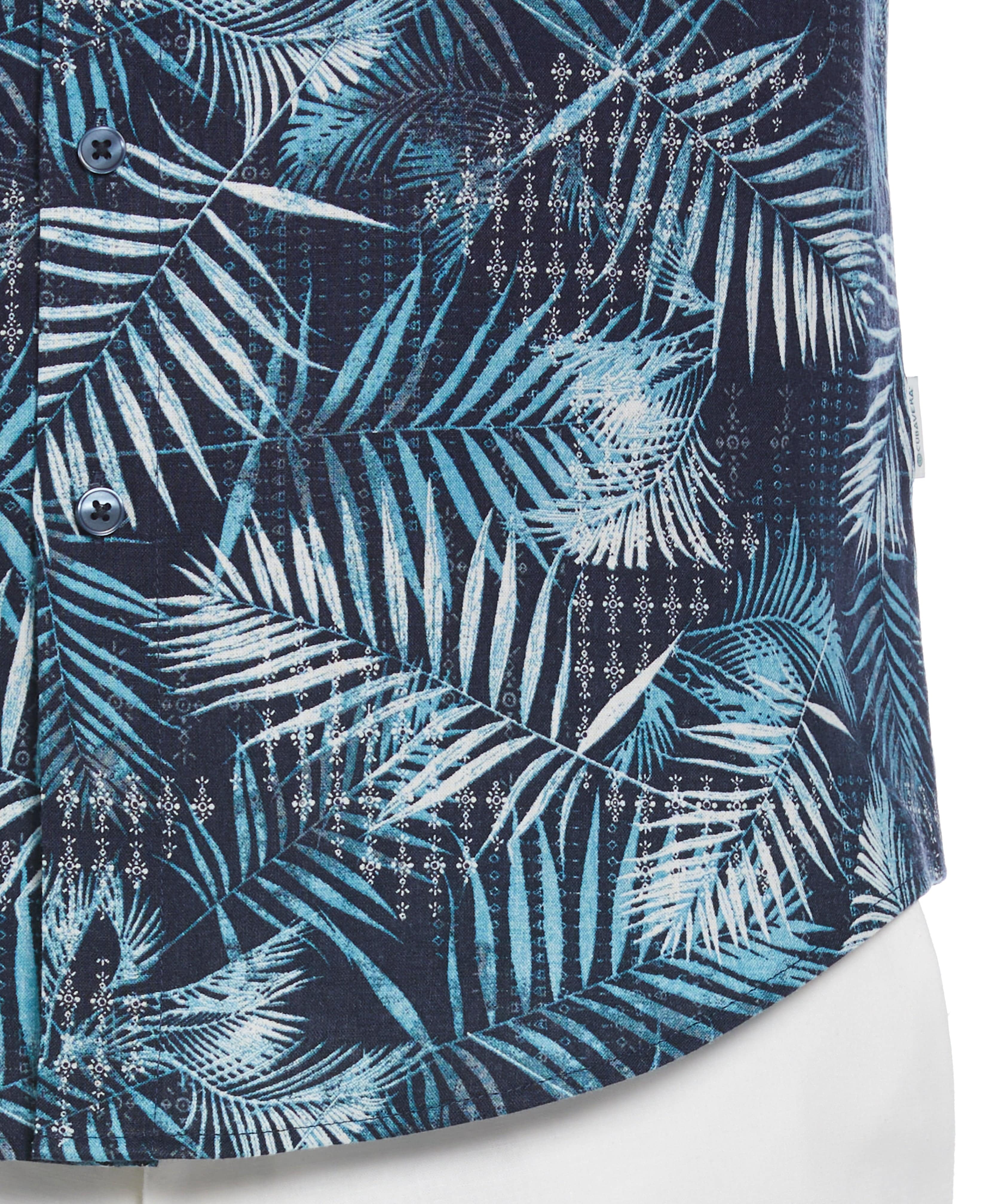 Abstract Geo Leaf Print Shirt - Image 3