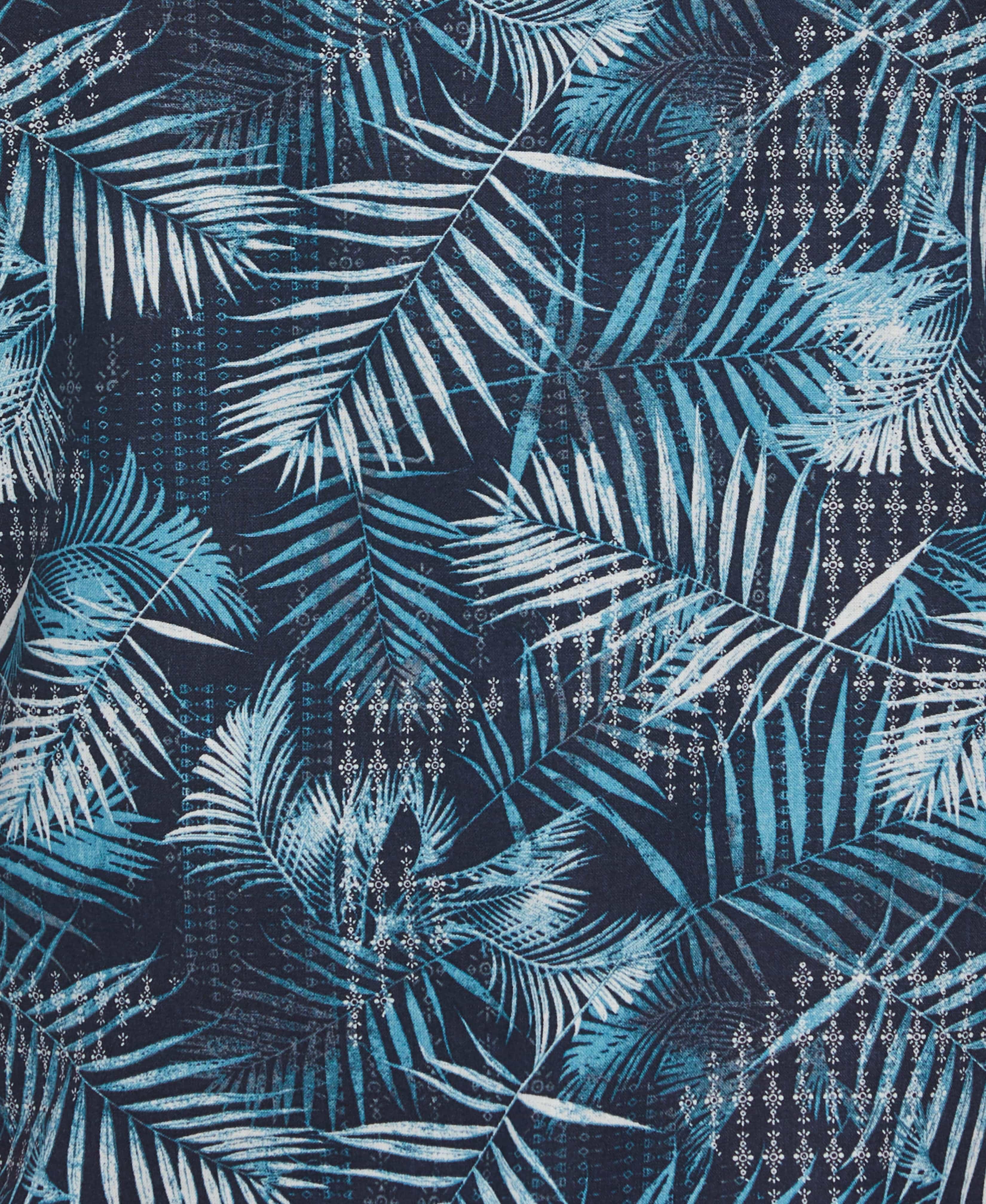 Abstract Geo Leaf Print Shirt - Image 5