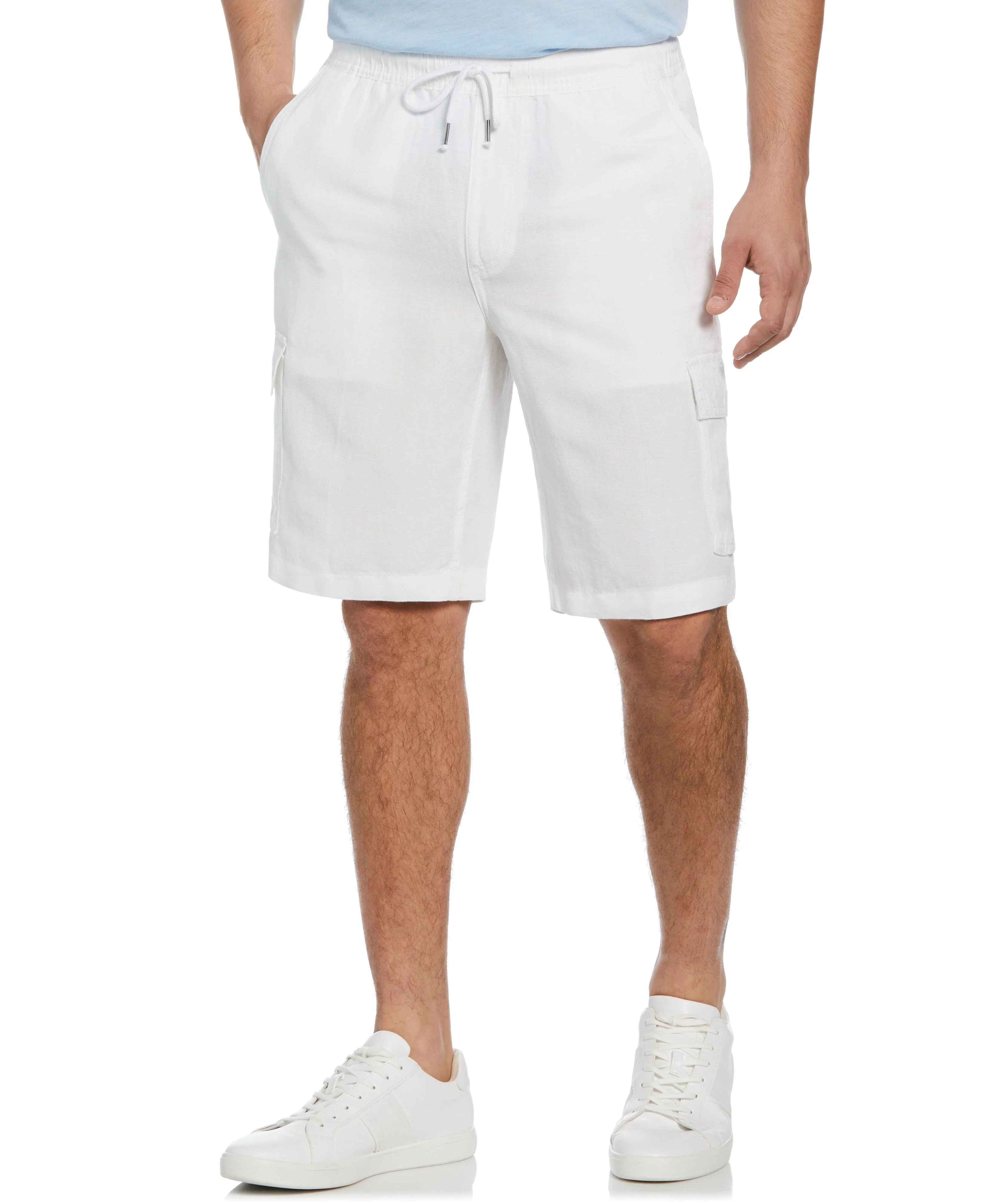 Big & Tall Linen Blend Pull-On Cargo Shorts - Image 4