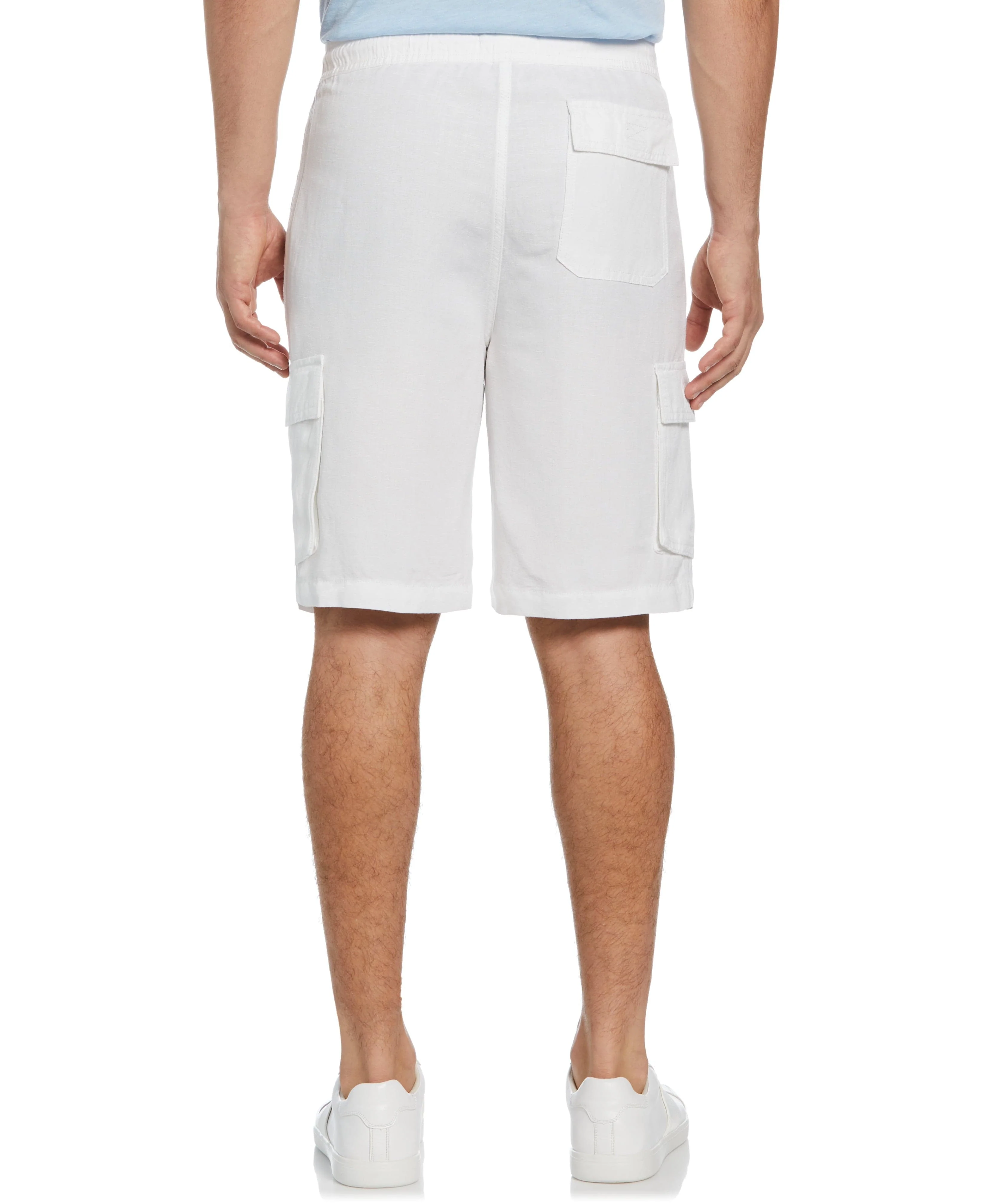 Big & Tall Linen Blend Pull-On Cargo Shorts - Image 5