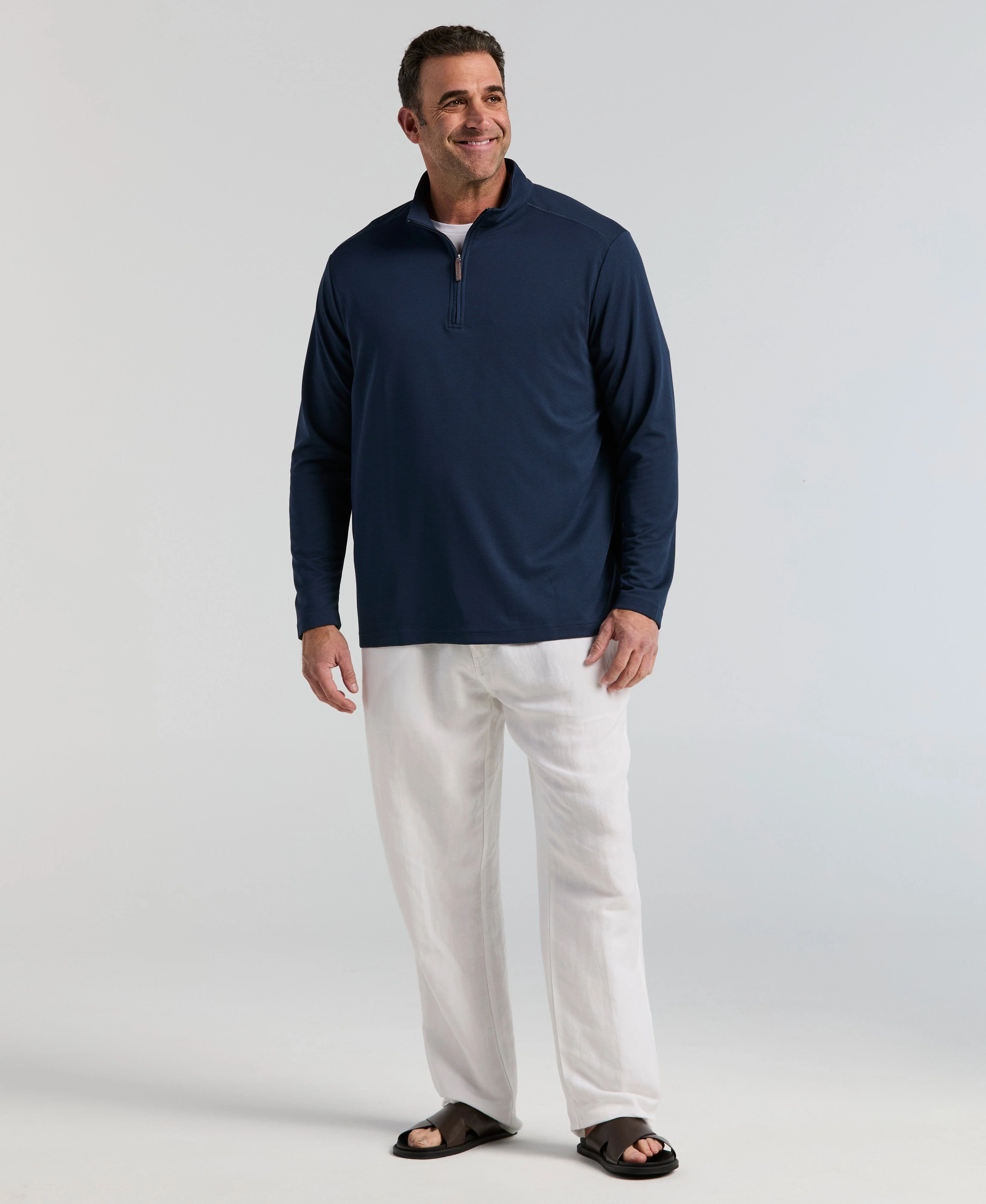 Big & Tall Solid Textured 1/4 Zip Pullover Sweater - Image 10