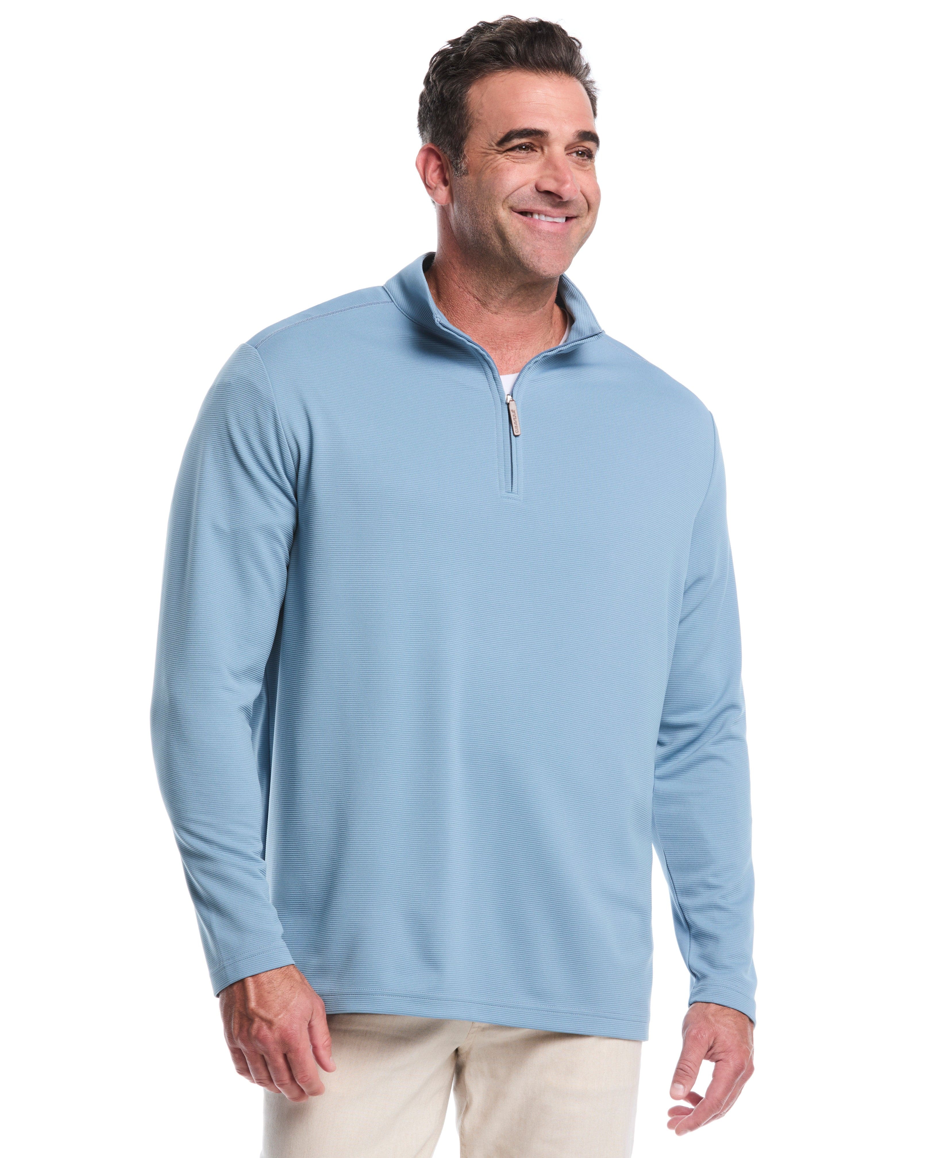 Big & Tall Solid Textured 1/4 Zip Pullover Sweater - Image 13