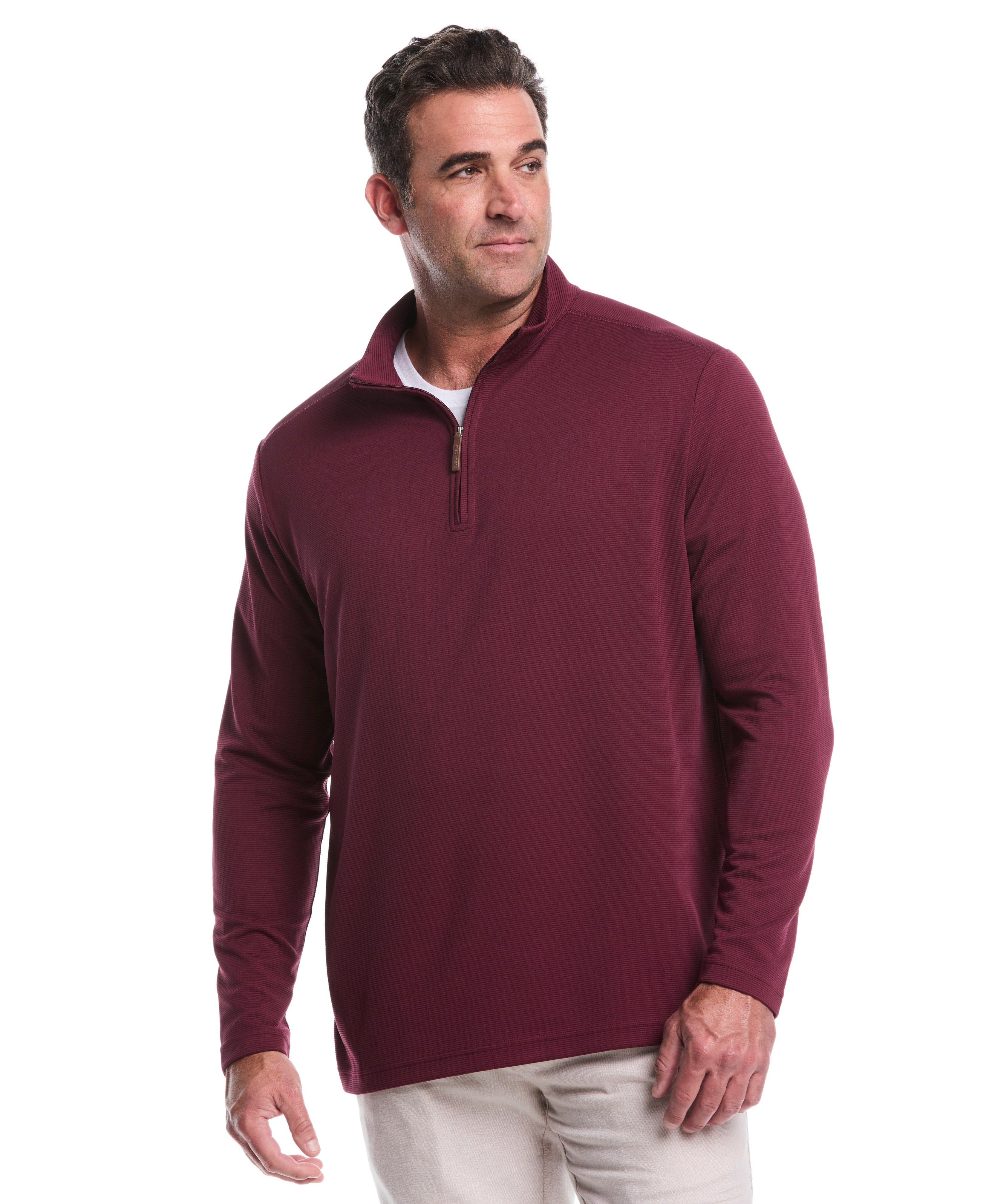 Big & Tall Solid Textured 1/4 Zip Pullover Sweater - Image 22