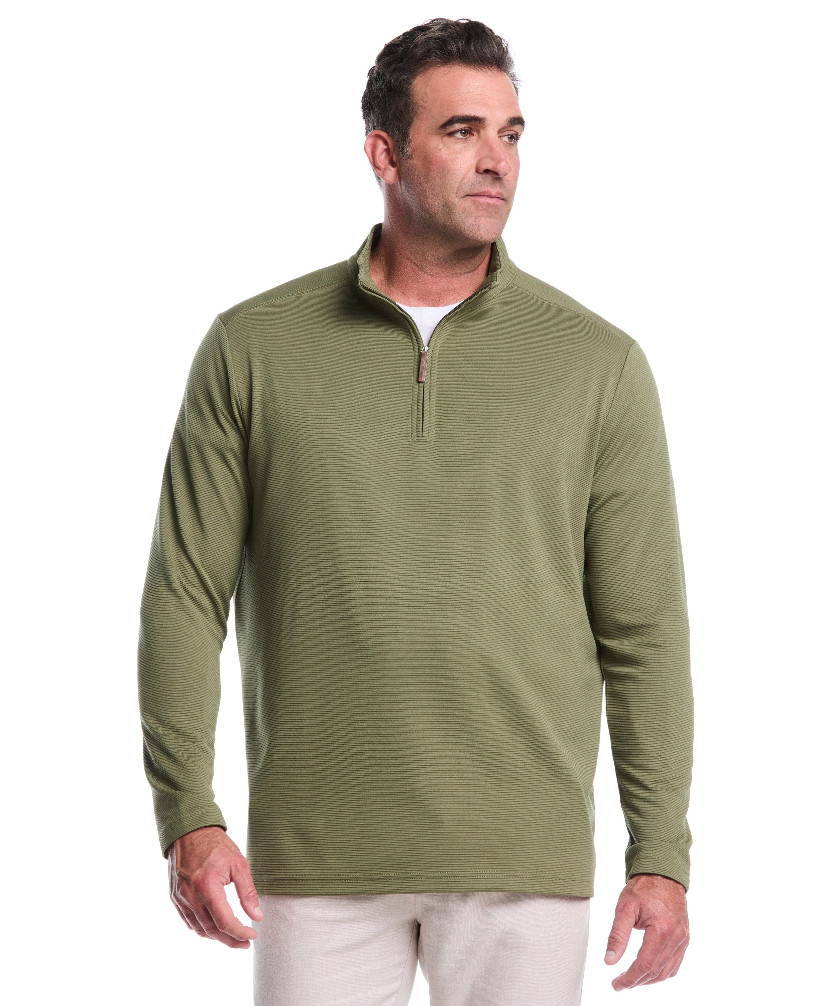 Big & Tall Solid Textured 1/4 Zip Pullover Sweater - Image 29