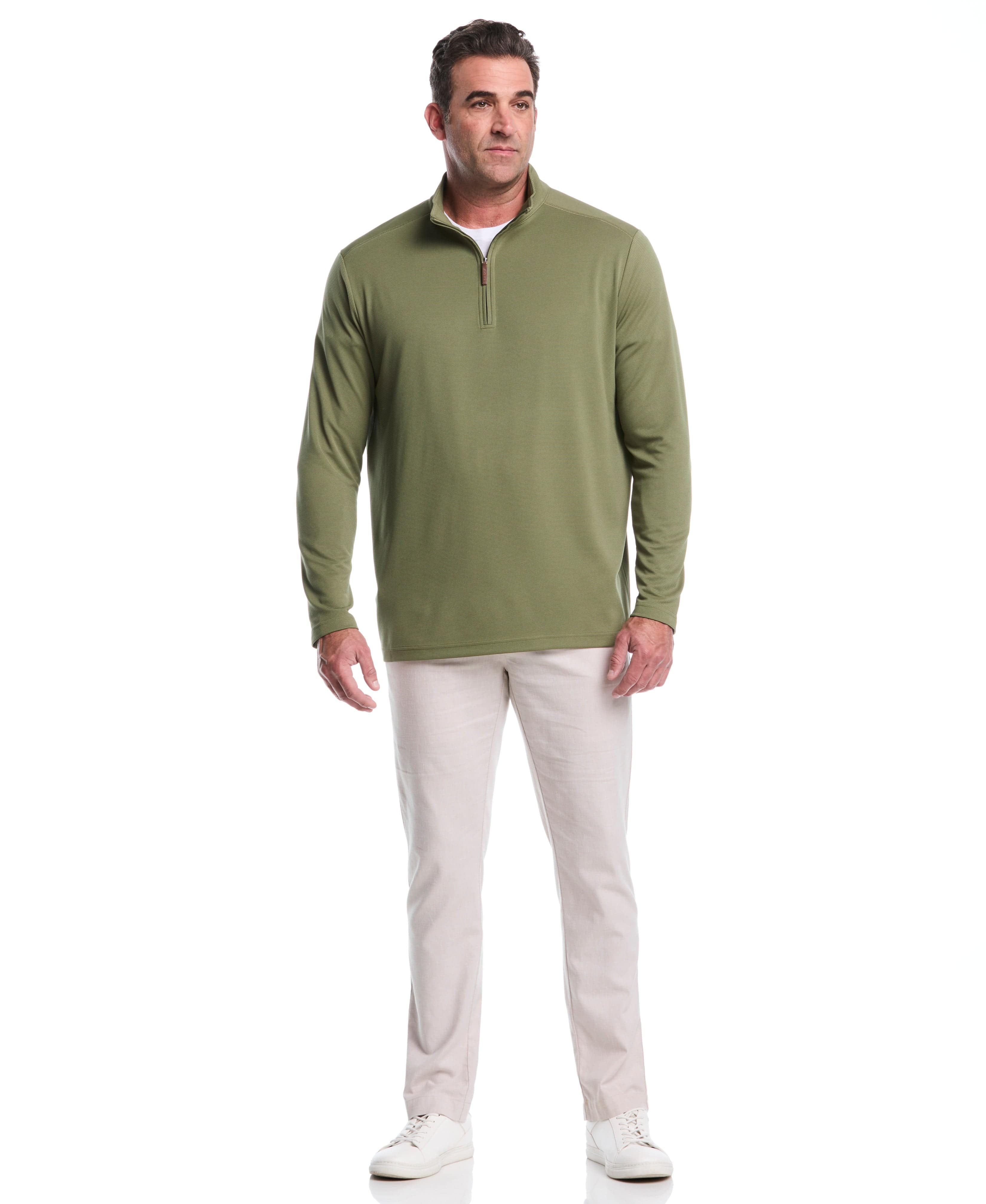 Big & Tall Solid Textured 1/4 Zip Pullover Sweater - Image 33