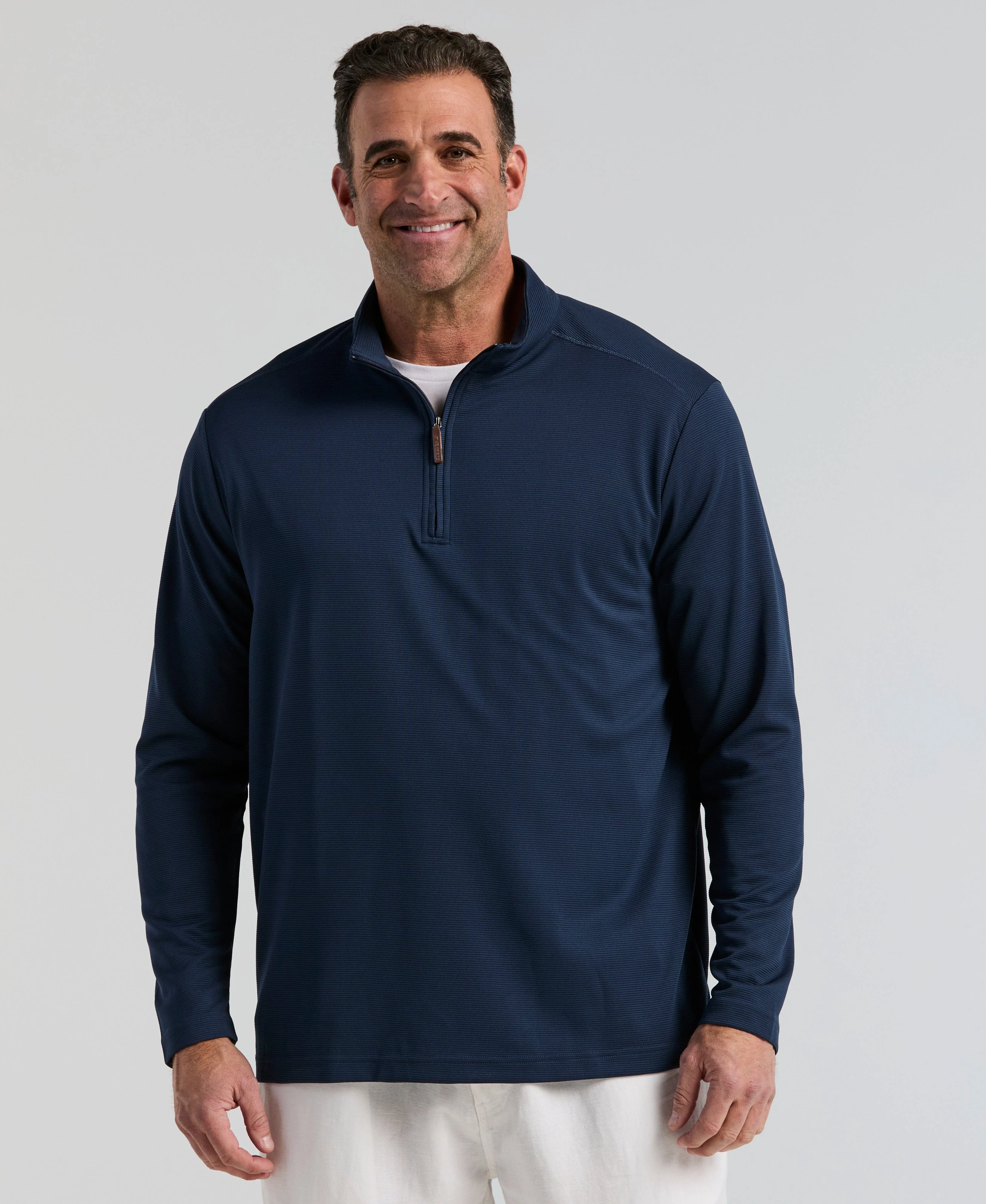 Big & Tall Solid Textured 1/4 Zip Pullover Sweater - Image 7