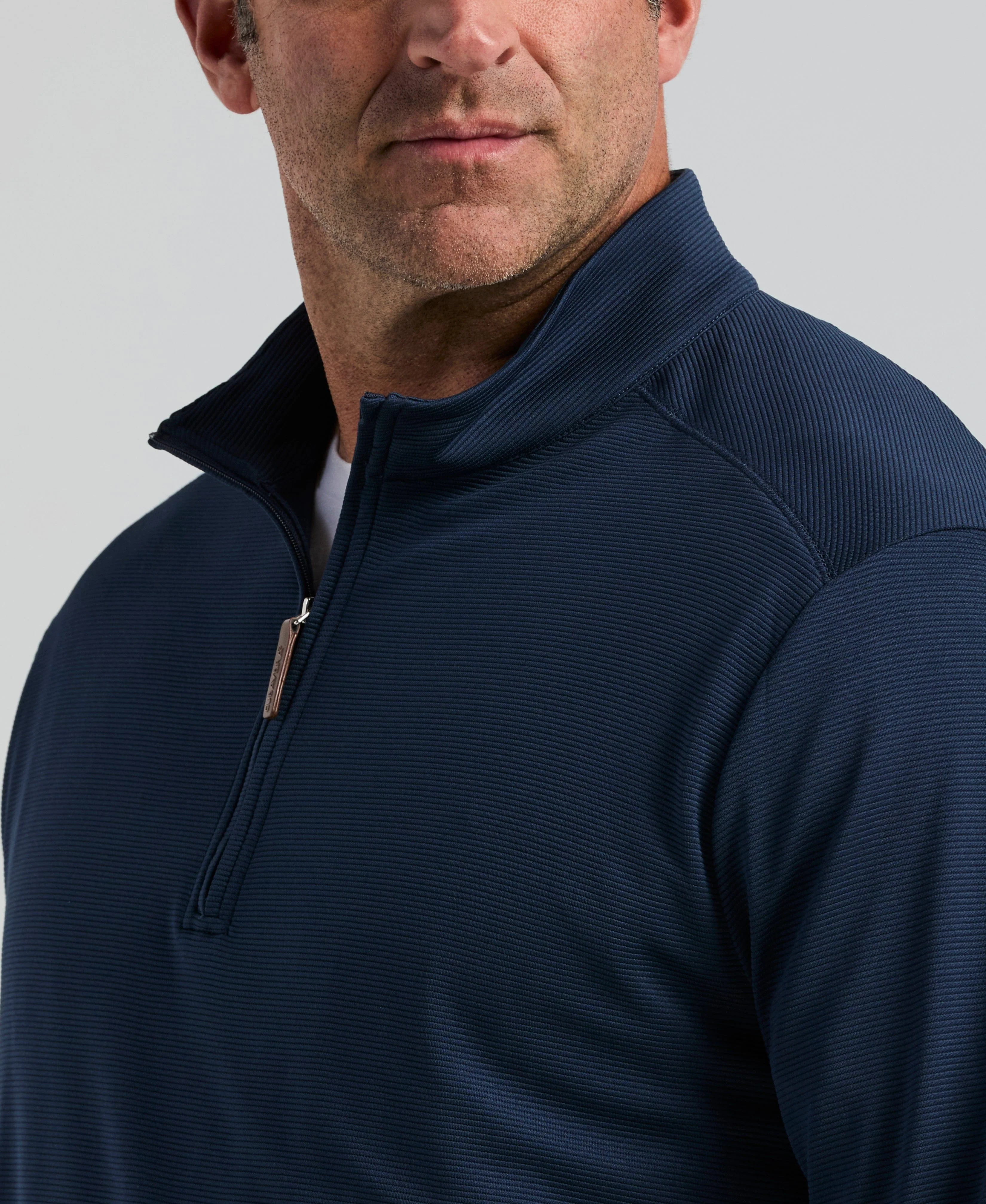 Big & Tall Solid Textured 1/4 Zip Pullover Sweater - Image 9