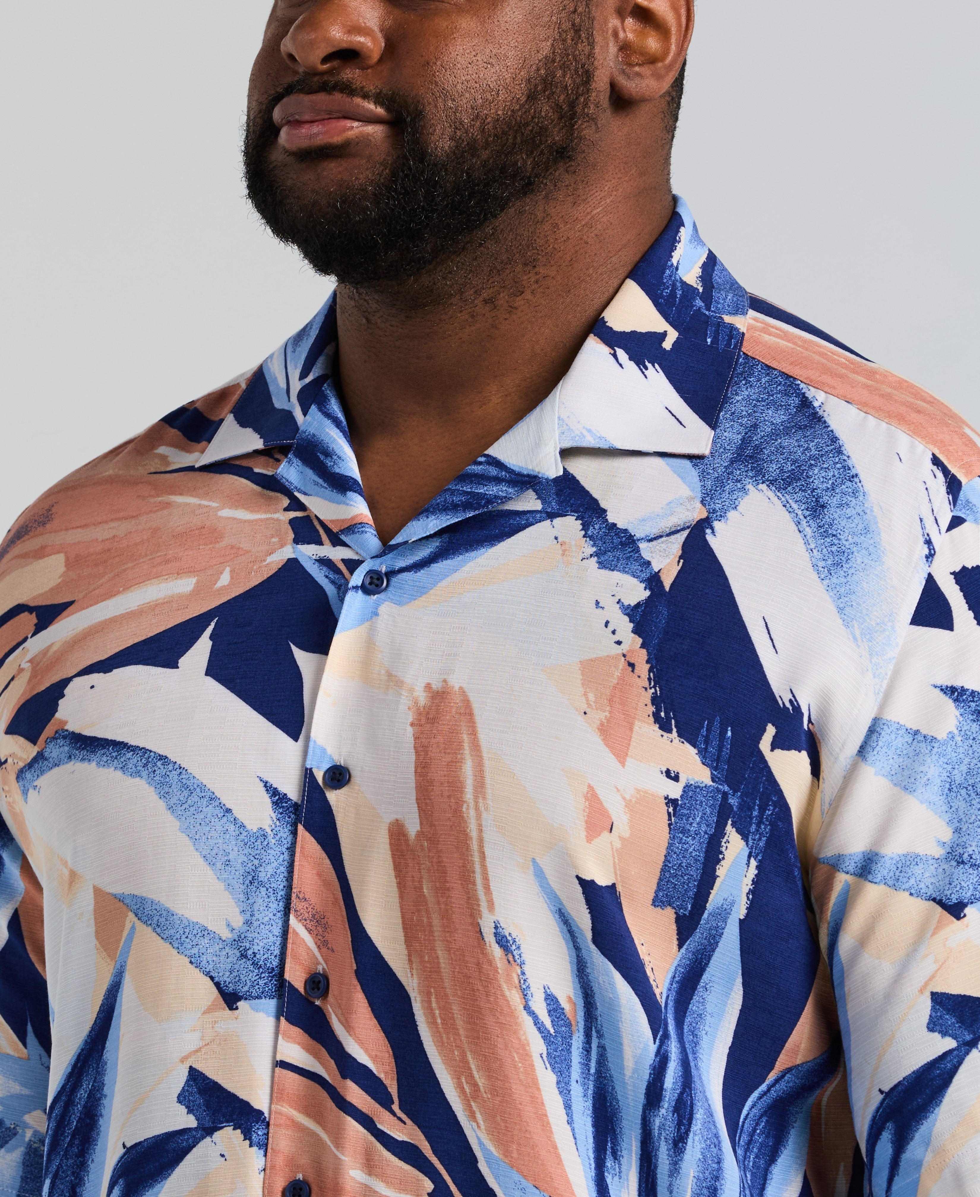 Big & Tall Abstract Print Shirt - Image 5