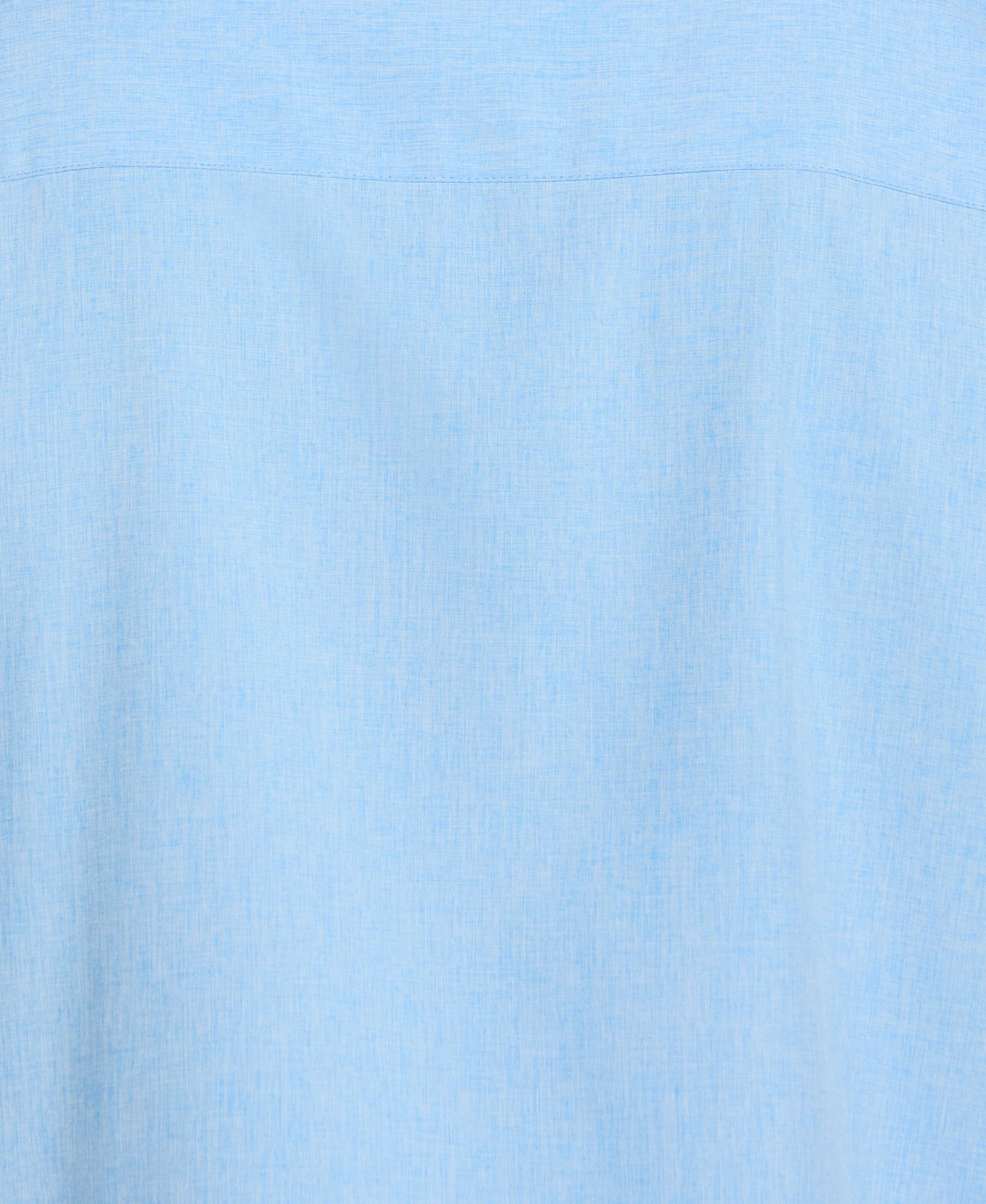 Big & Tall Geo Embroidered Panel Chambray Shirt - Image 19