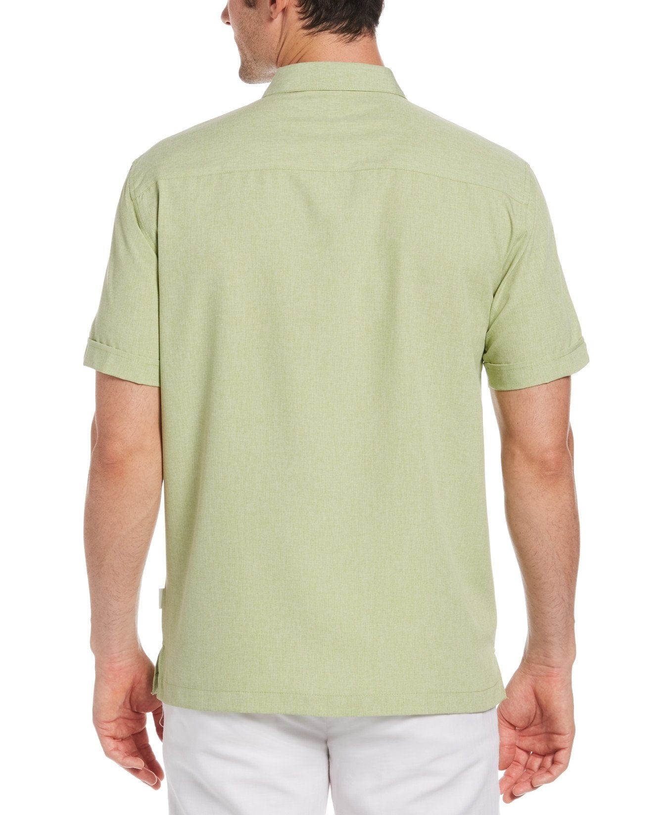 Big & Tall Geo Embroidered Panel Chambray Shirt - Image 41
