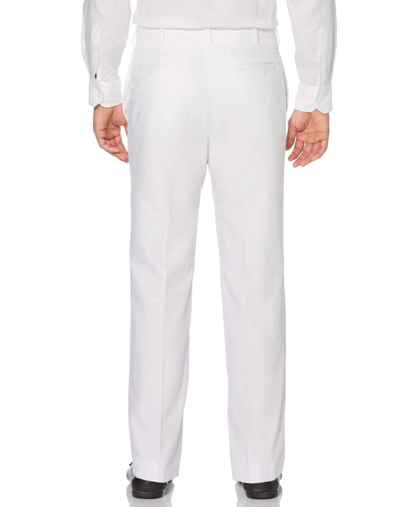 Big & Tall Cotton-Linen Flat Front Textured Pants - Image 4