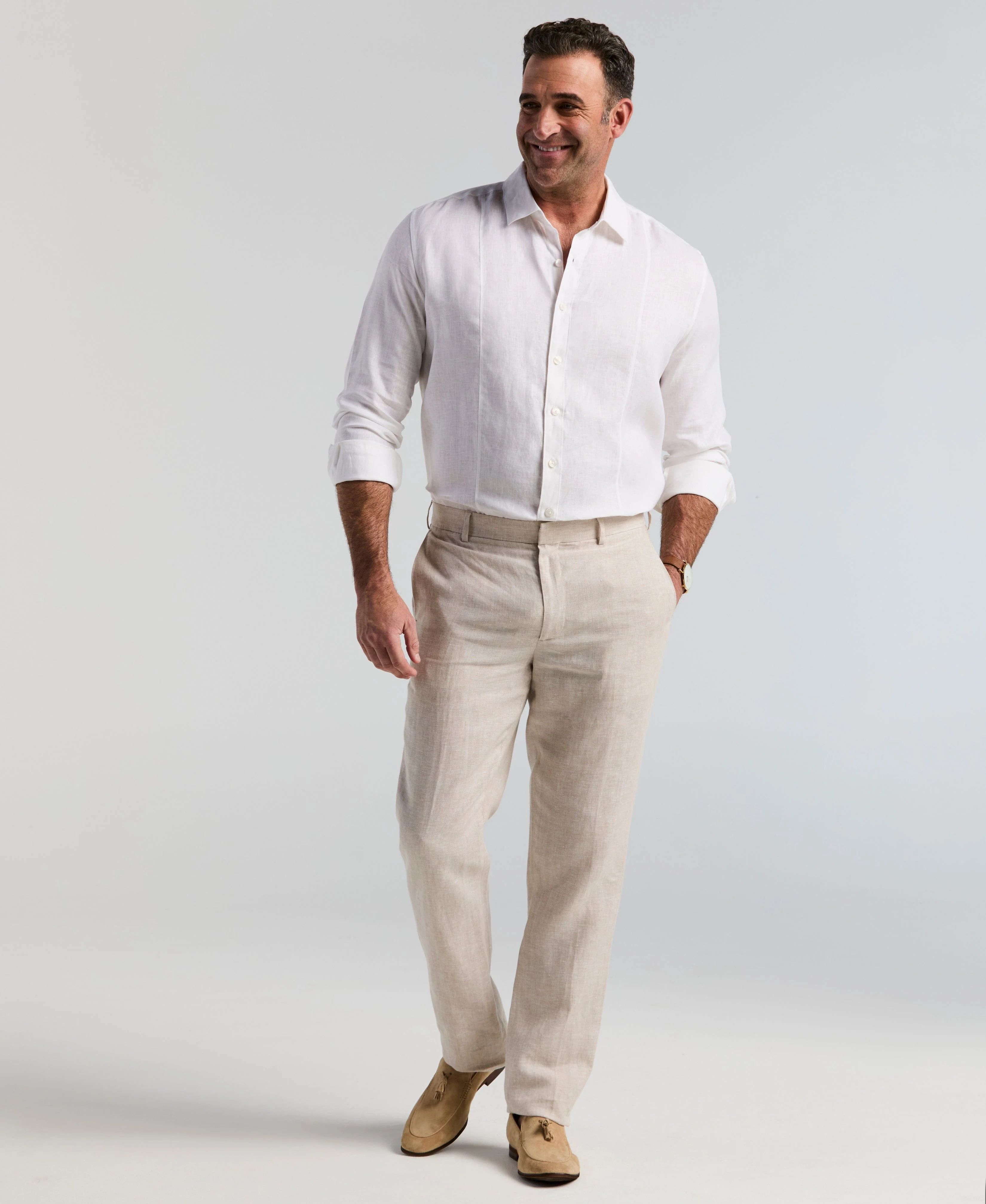 Big & Tall Delave Linen Flat Front Pant - Image 3