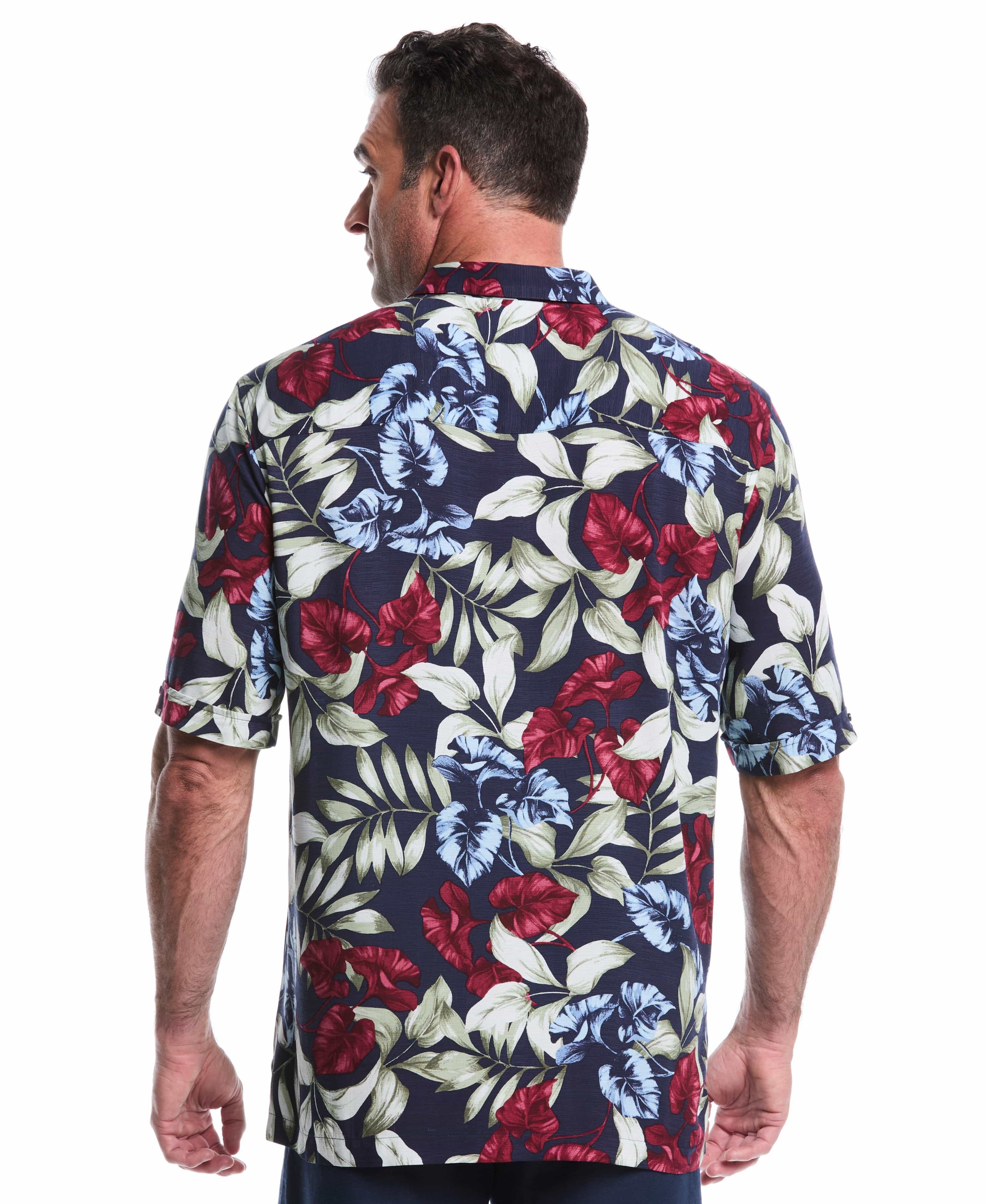 Big & Tall Viscose Texture Floral Print Shirt - Image 3