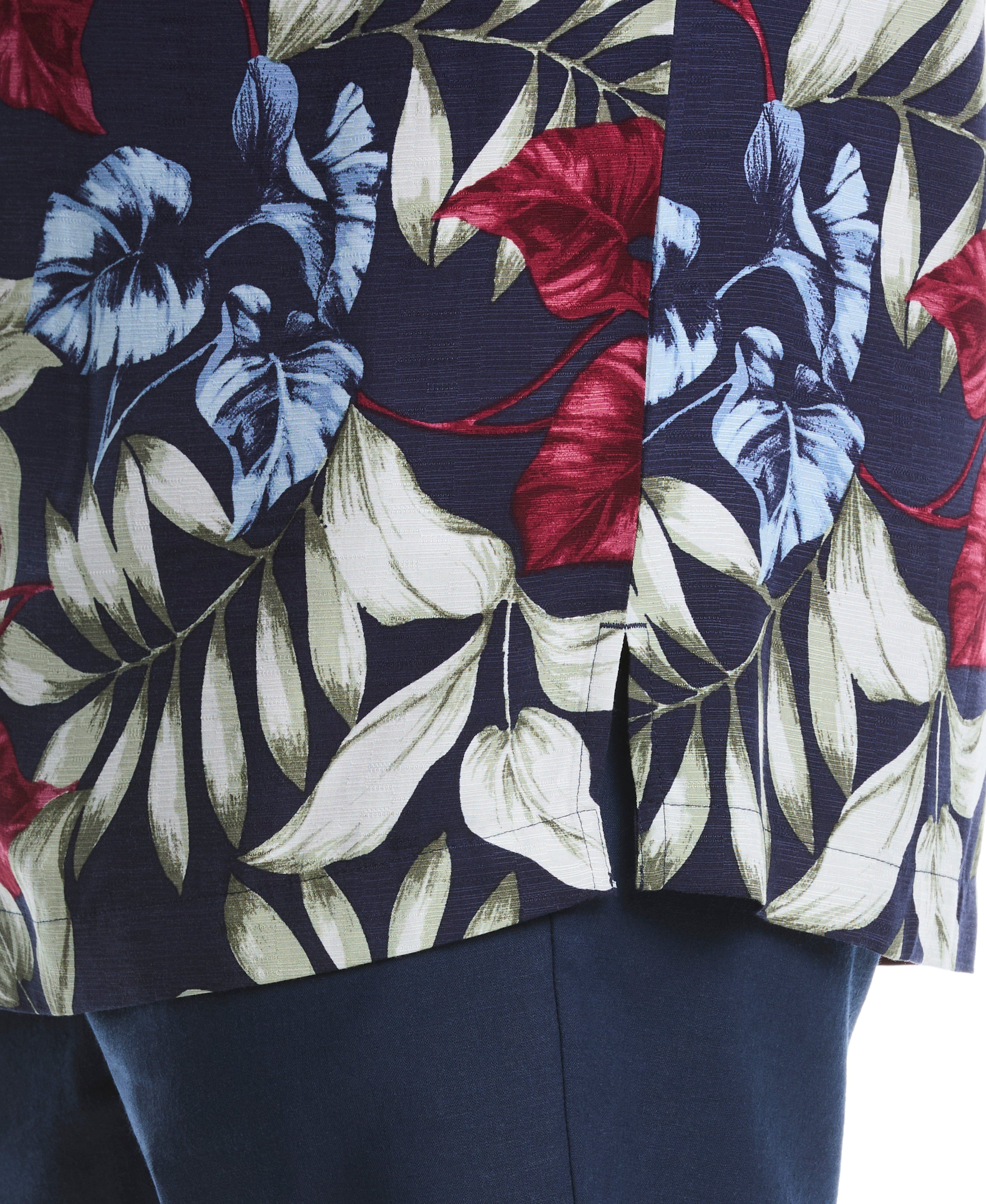 Big & Tall Viscose Texture Floral Print Shirt - Image 4