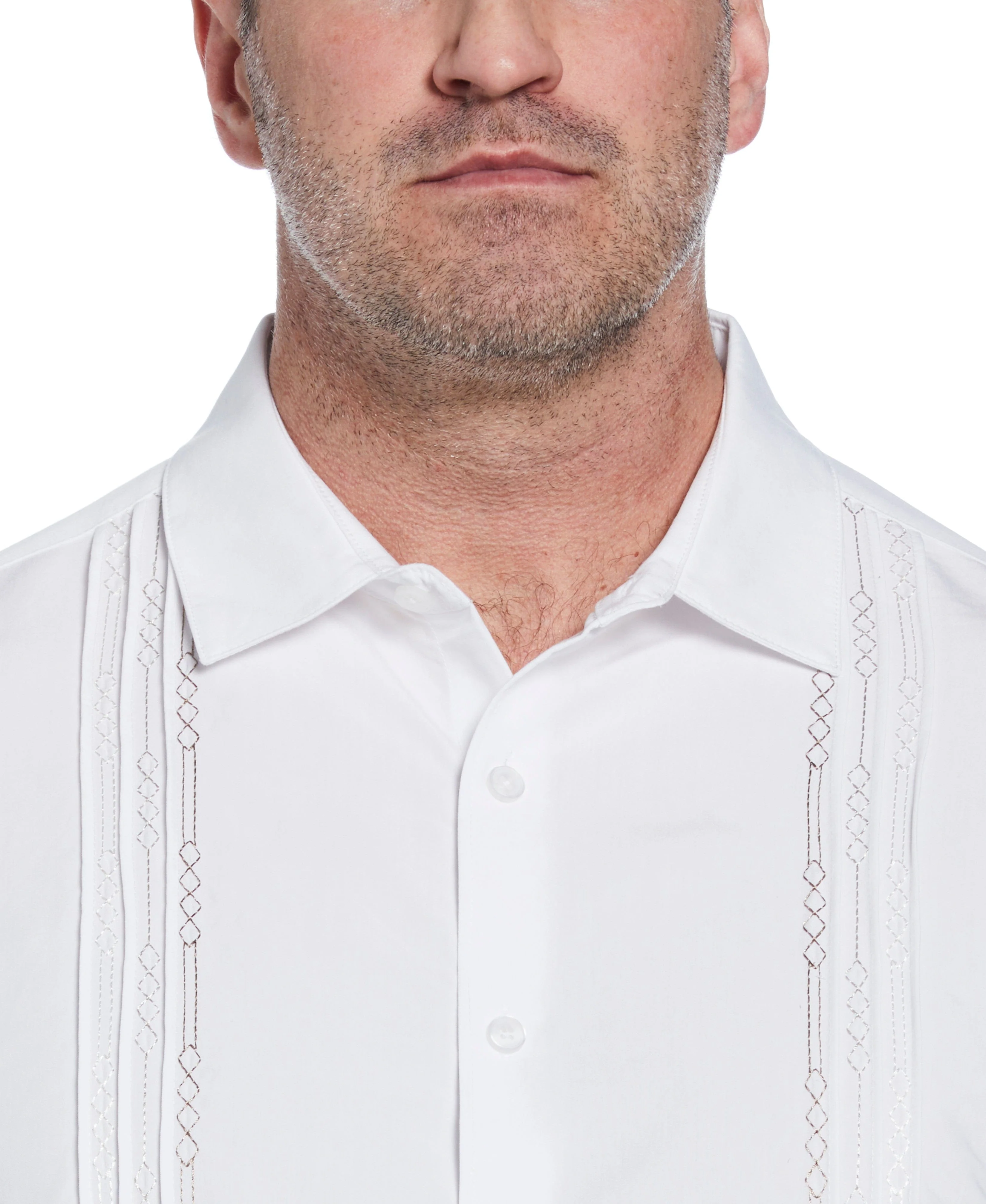 Big & Tall Geo Embroidered Panel Shirt - Image 4