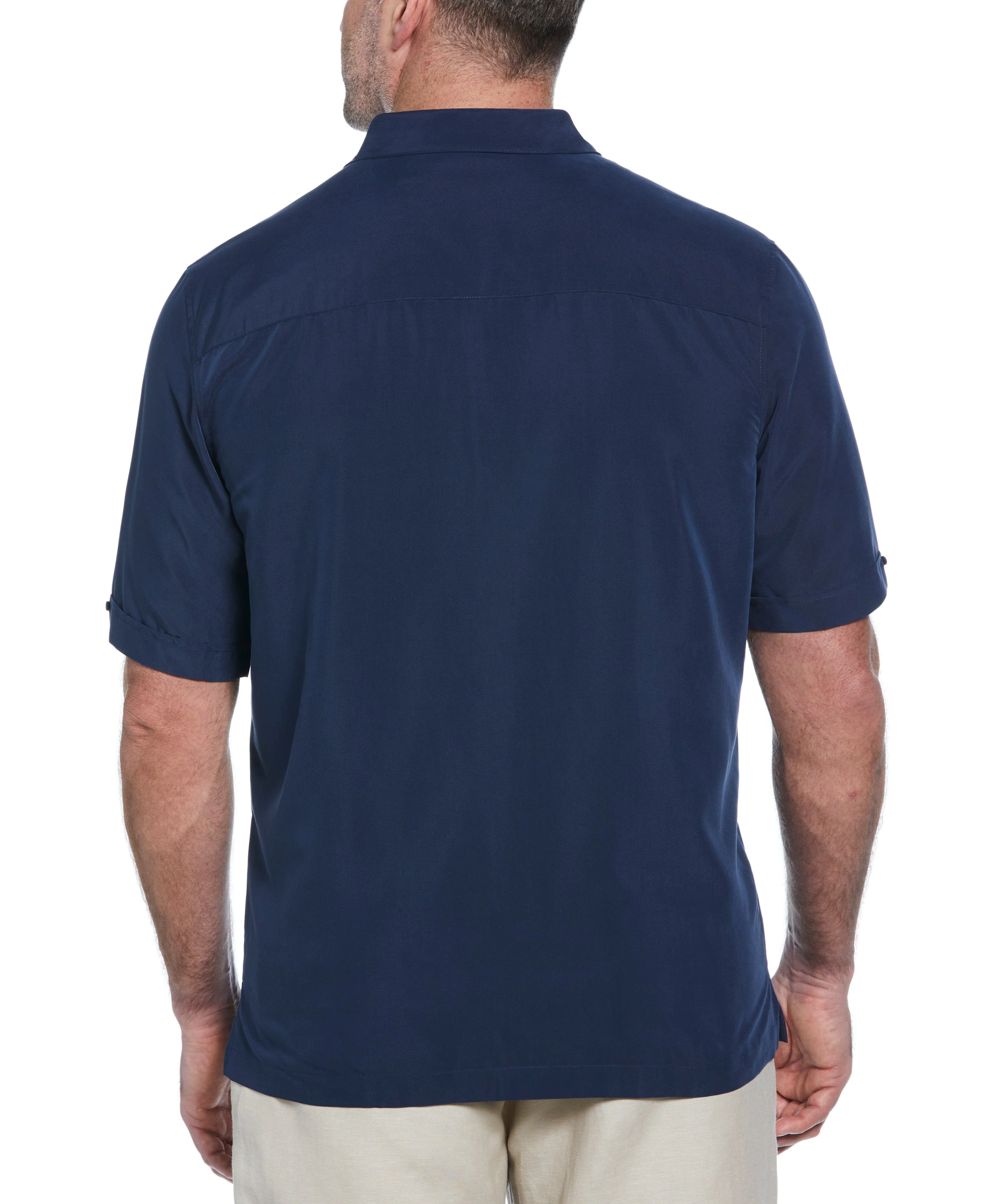 Big & Tall Geo Embroidered Panel Shirt - Image 7