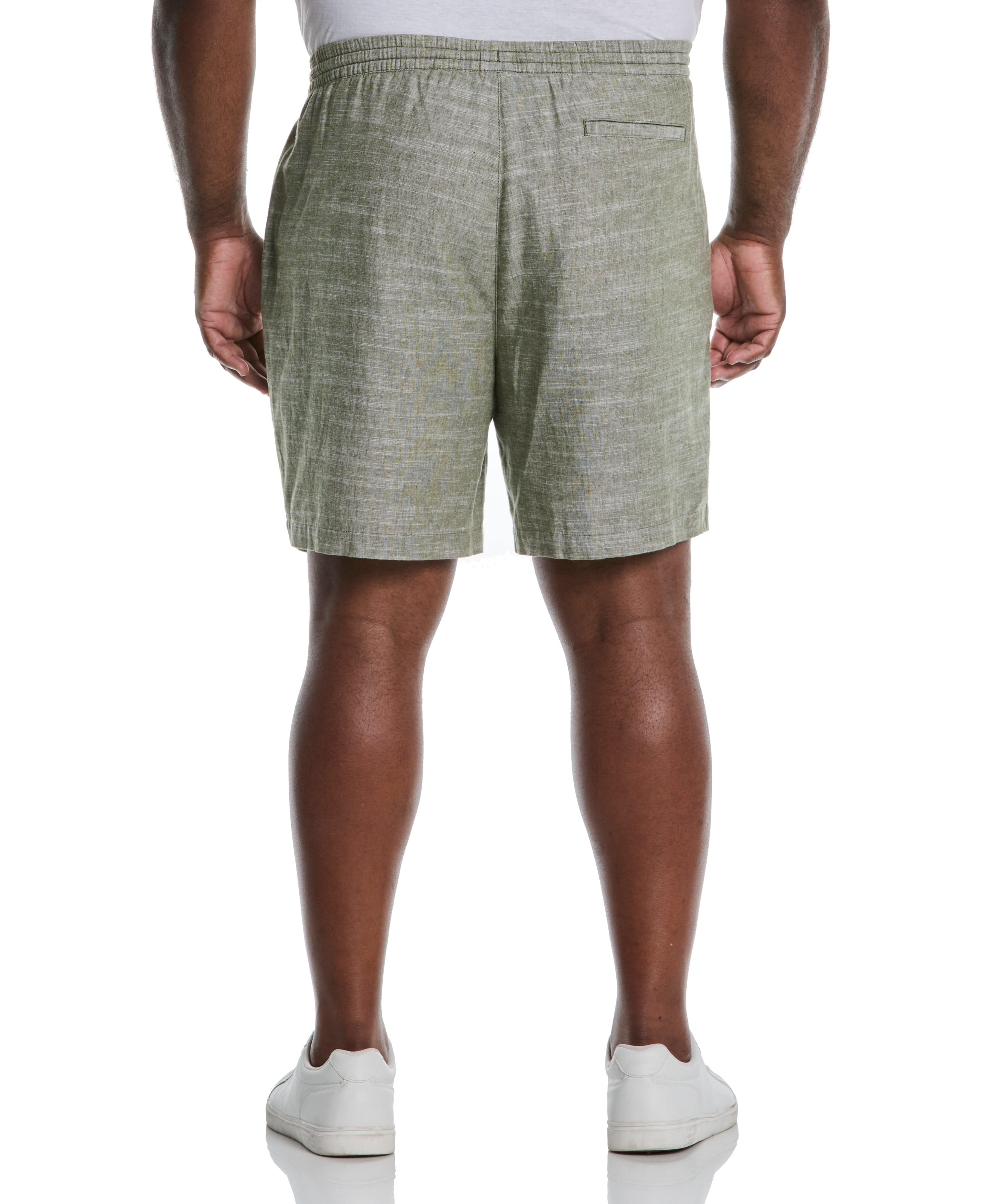 Big & Tall Linen Blend 7 1/2" Cross Dyed Slub Short - Image 2