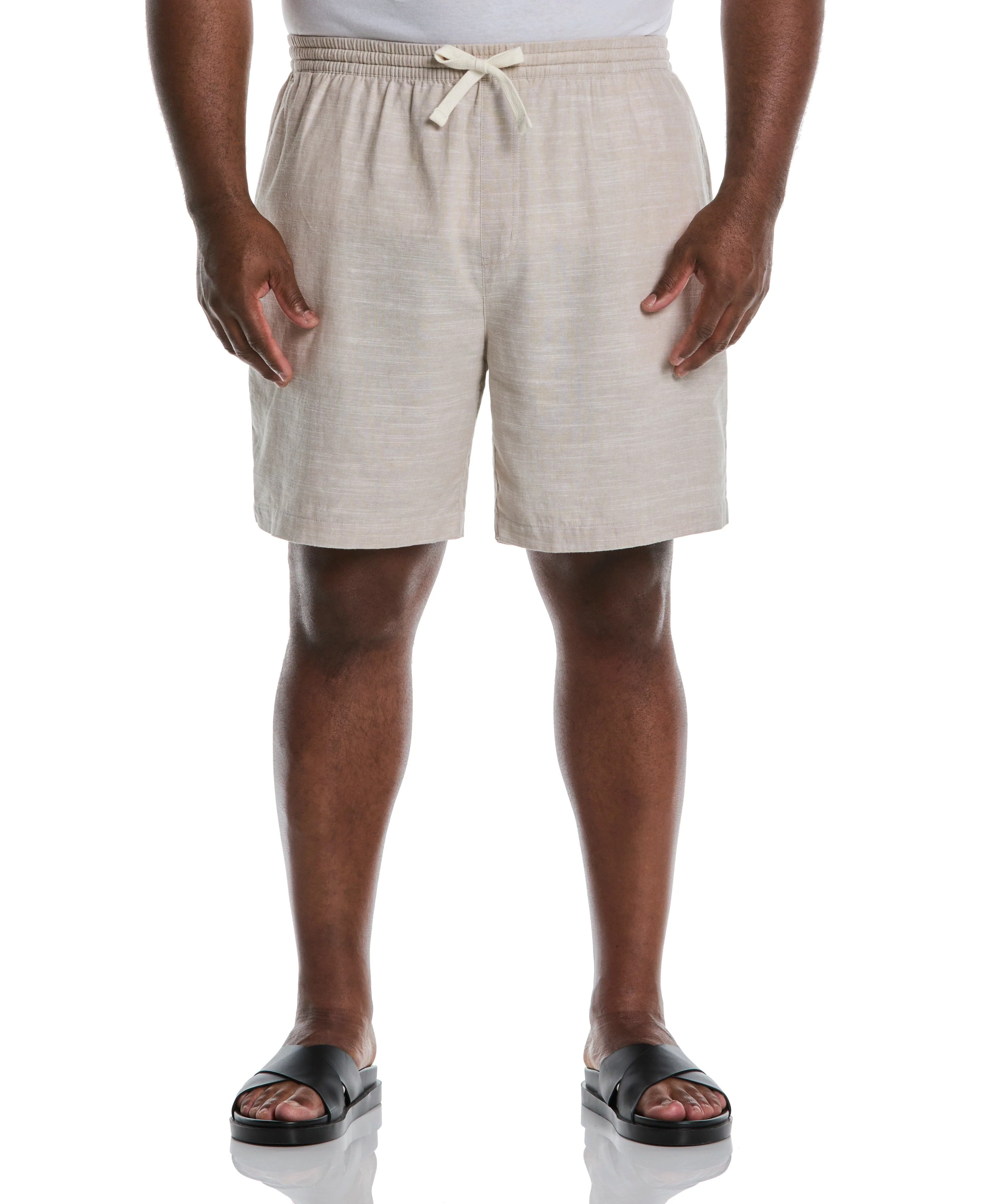 Big & Tall Linen Blend 7 1/2" Cross Dyed Slub Short - Image 5