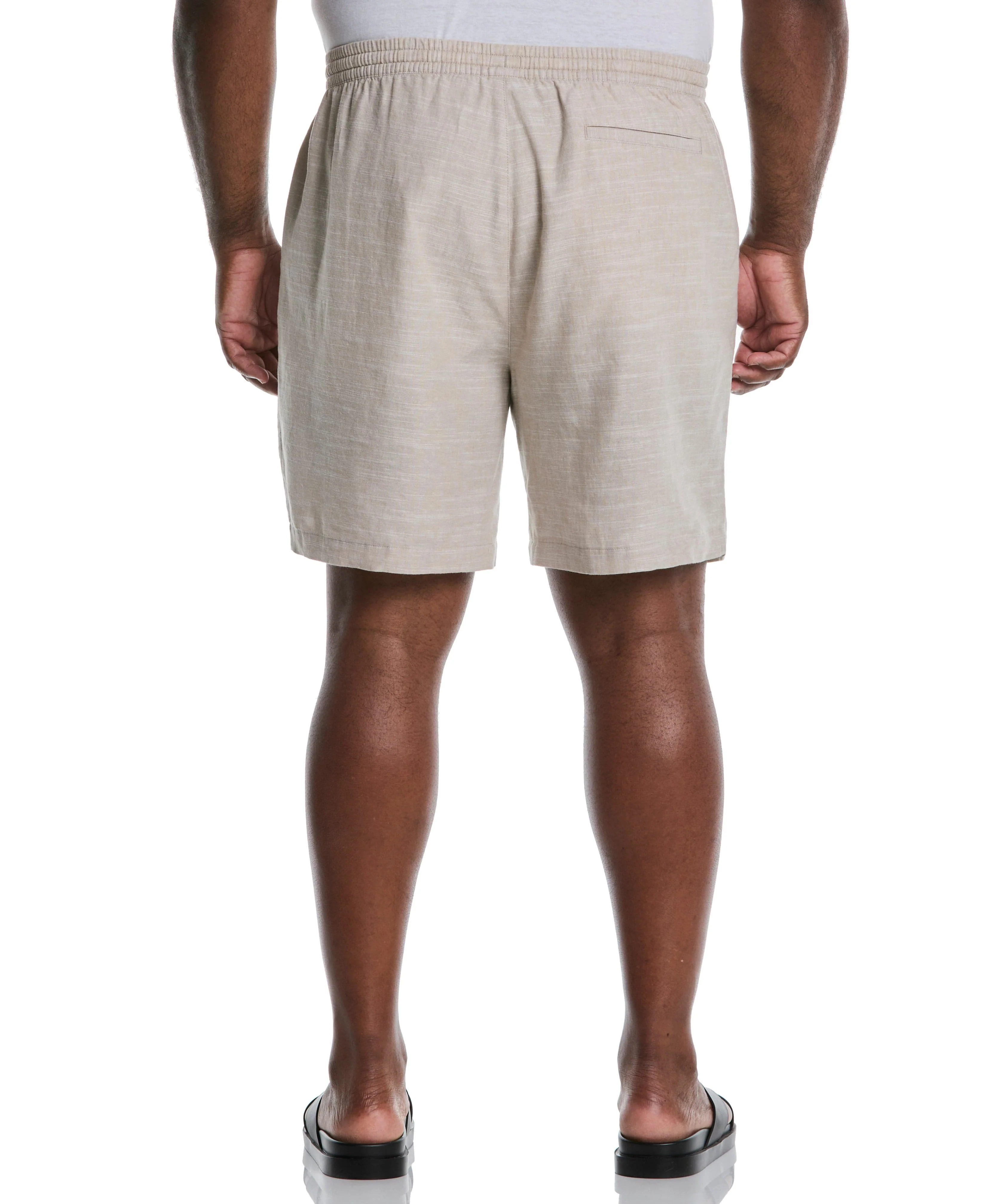 Big & Tall Linen Blend 7 1/2" Cross Dyed Slub Short - Image 6