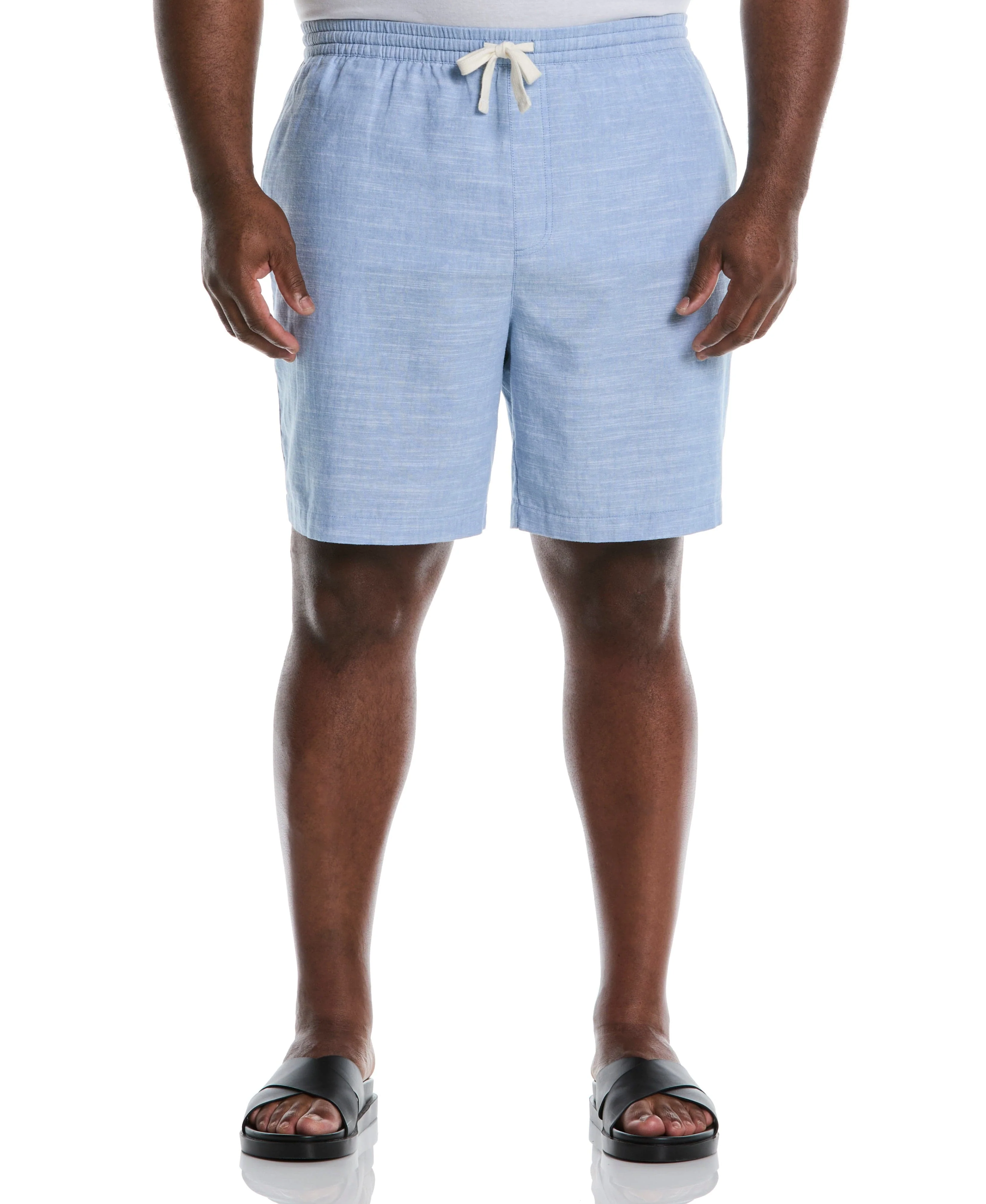 Big & Tall Linen Blend 7 1/2" Cross Dyed Slub Short - Image 9