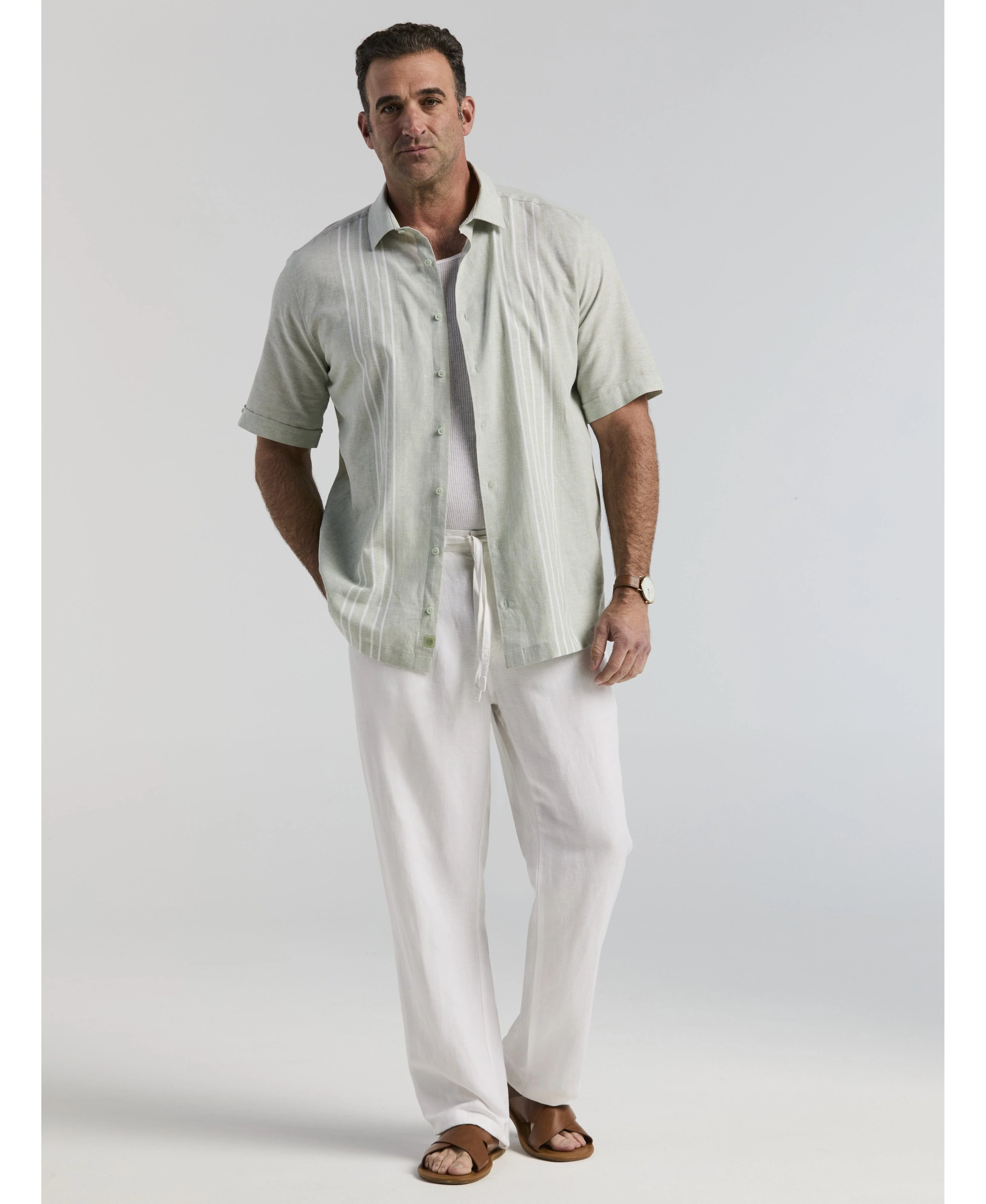 Big & Tall Linen-Blend Core Drawstring Pants - Image 10