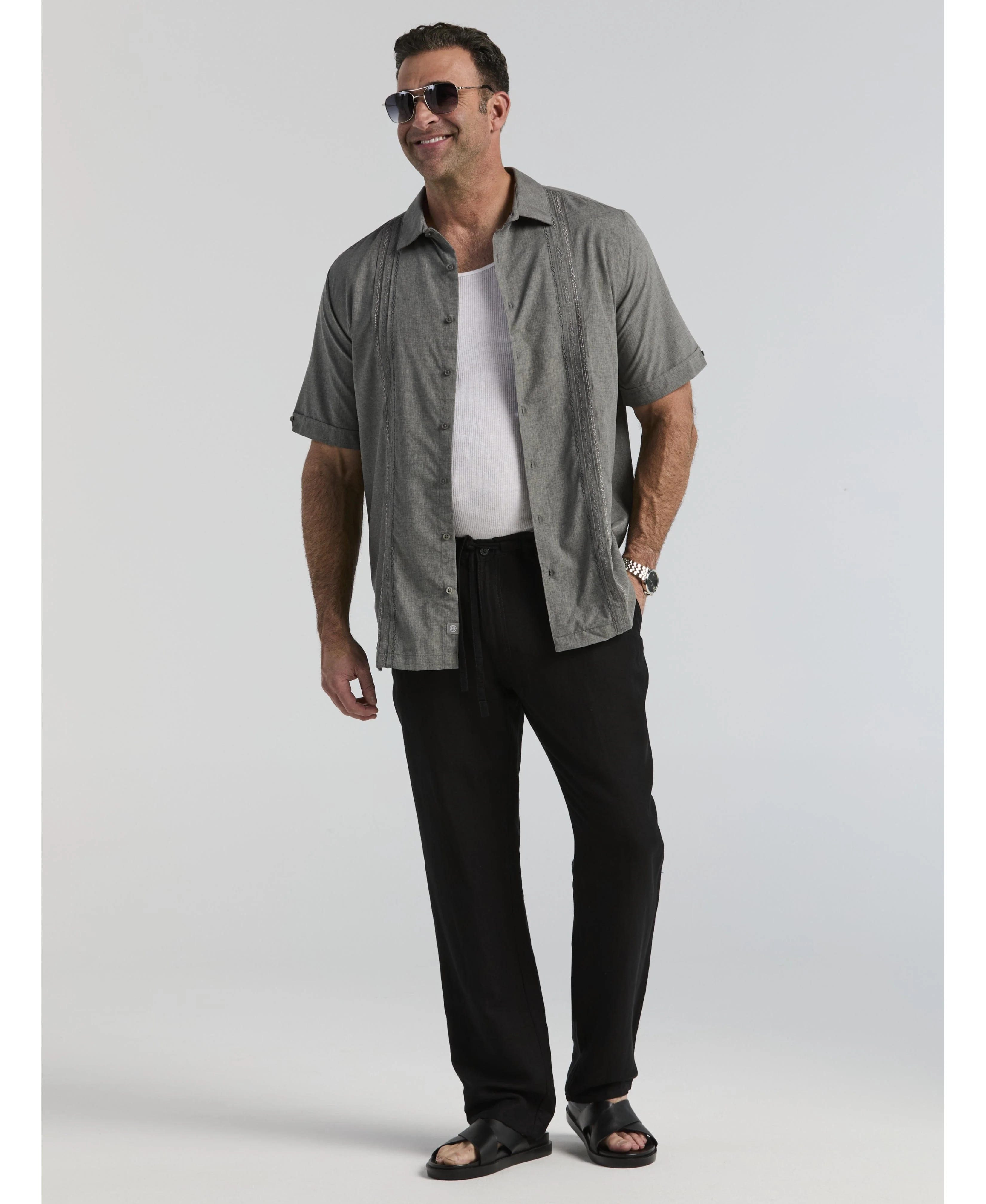 Big & Tall Linen-Blend Core Drawstring Pants - Image 13