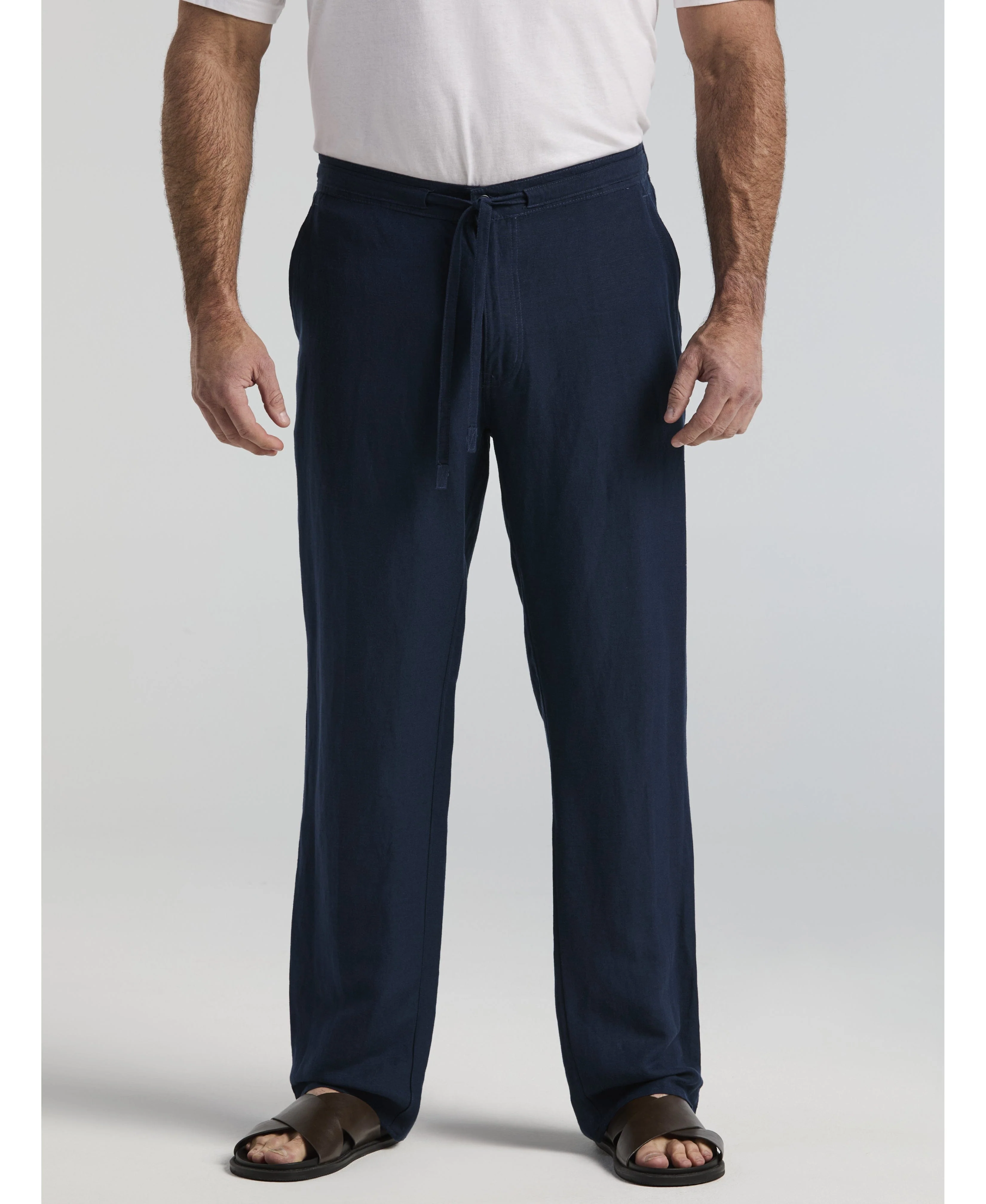 Big & Tall Linen-Blend Core Drawstring Pants - Image 16