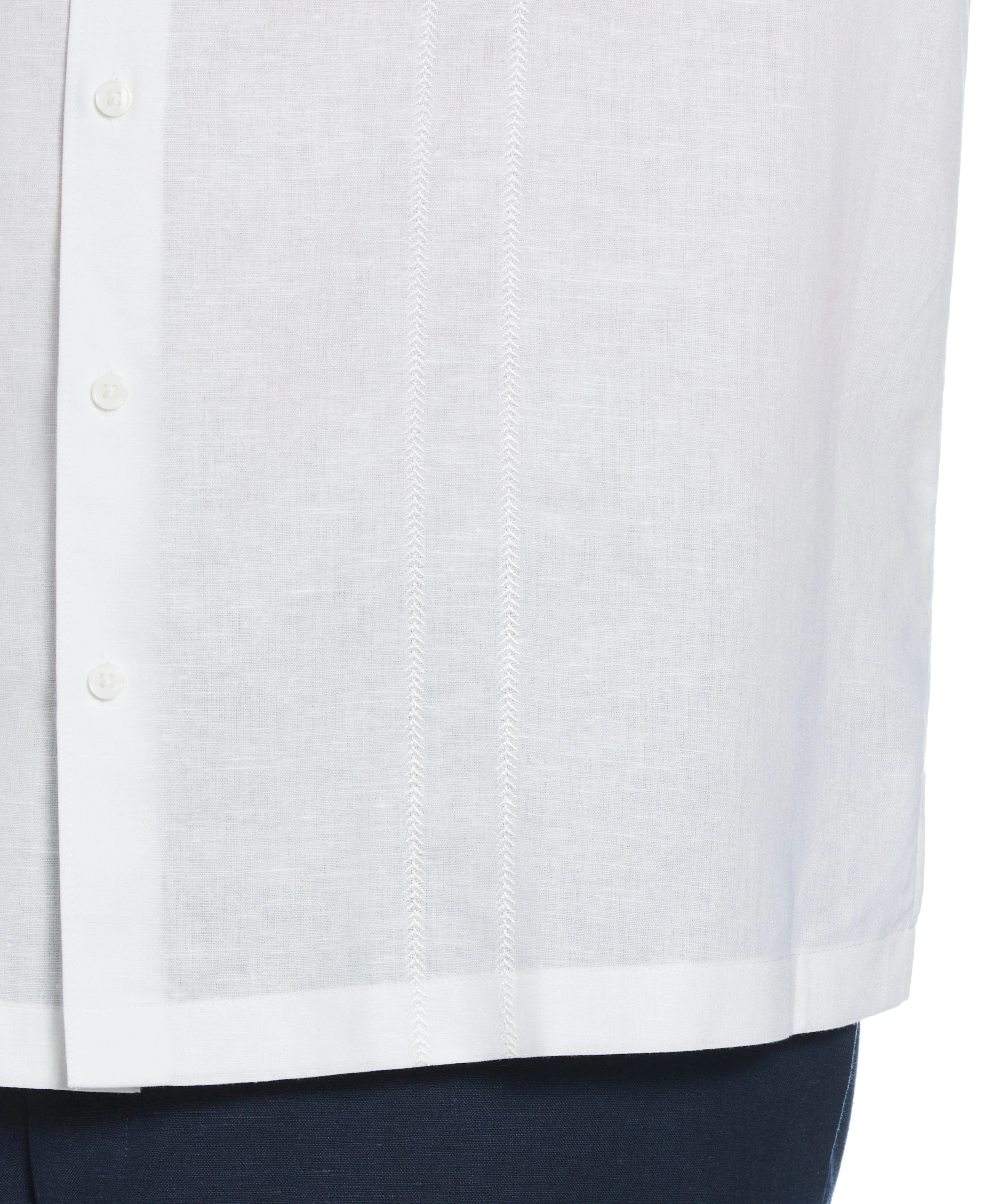 Big & Tall Linen Blend Embroidered Panel Shirt - Image 3