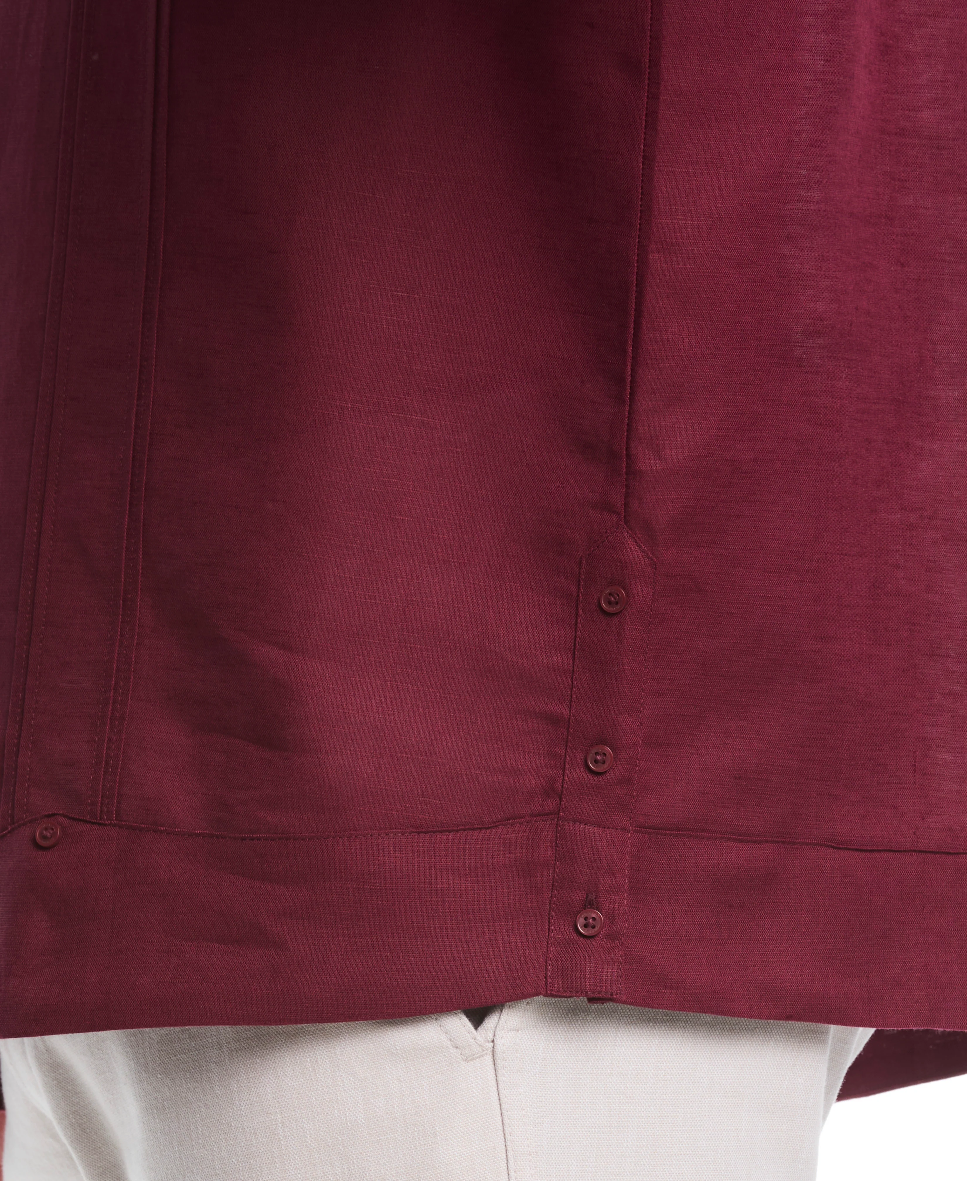 Big & Tall Linen Blend No-Pocket Guayabera Shirt - Image 16