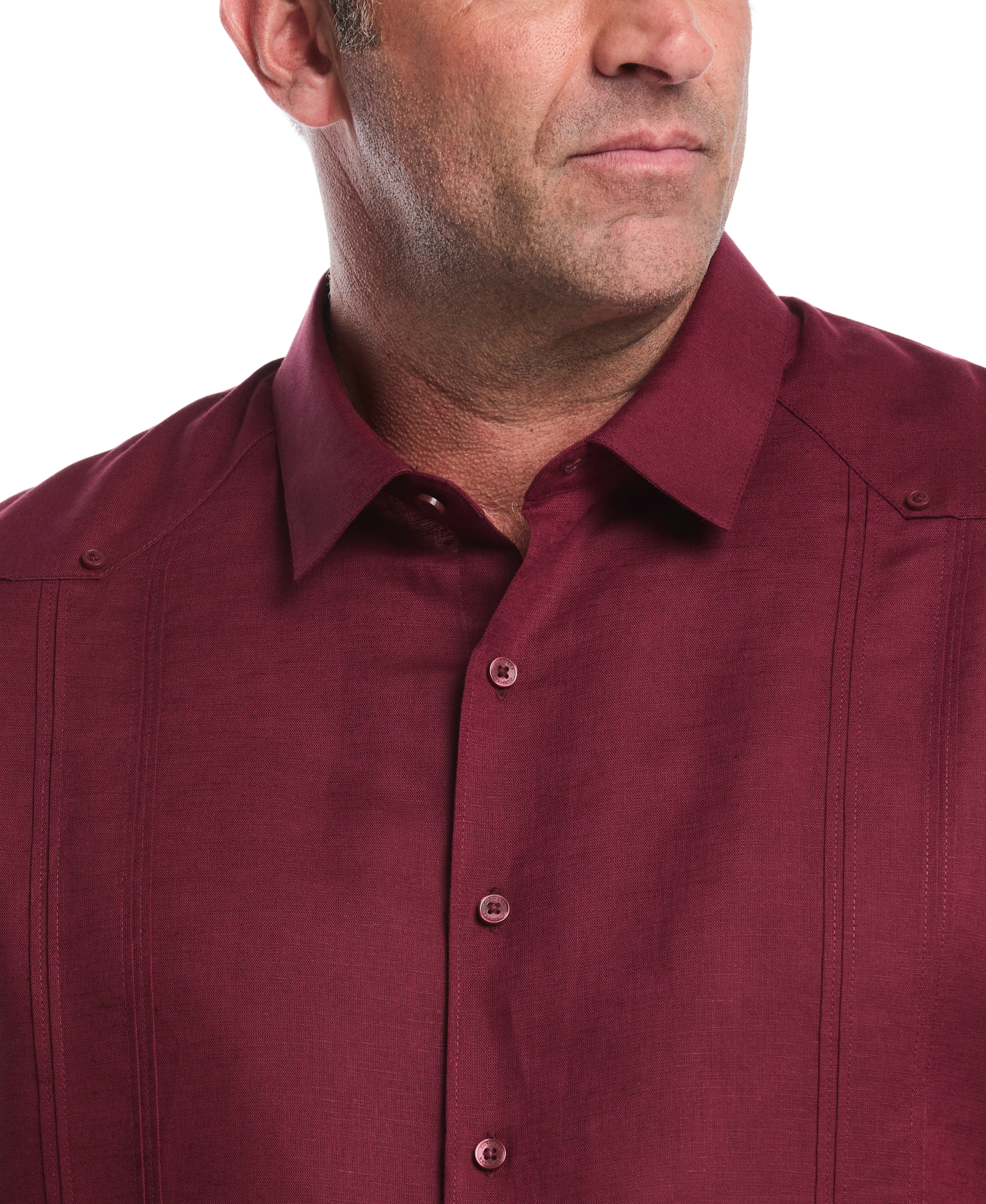 Big & Tall Linen Blend No-Pocket Guayabera Shirt - Image 18