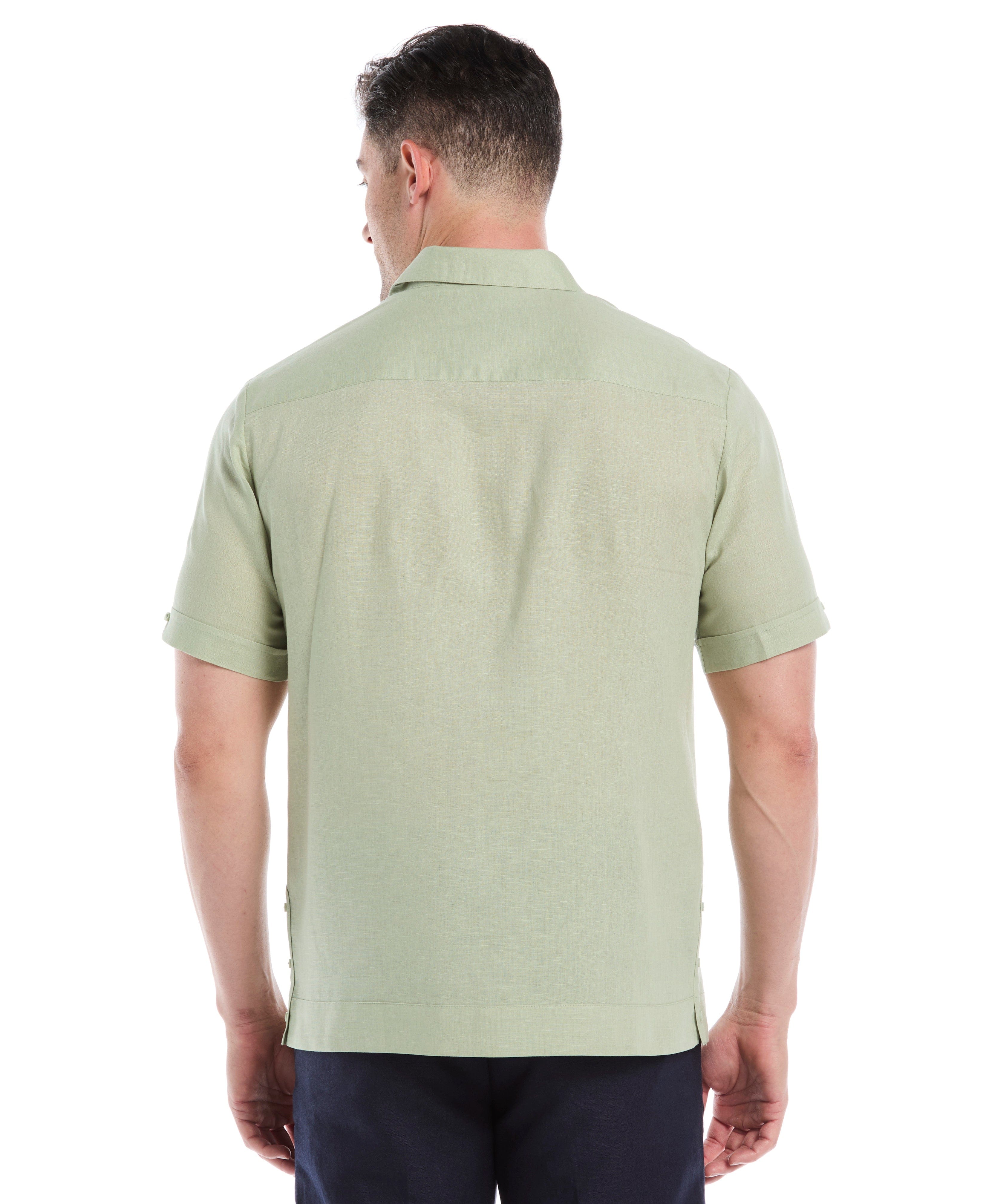 Big & Tall Linen Blend No-Pocket Guayabera Shirt - Image 21