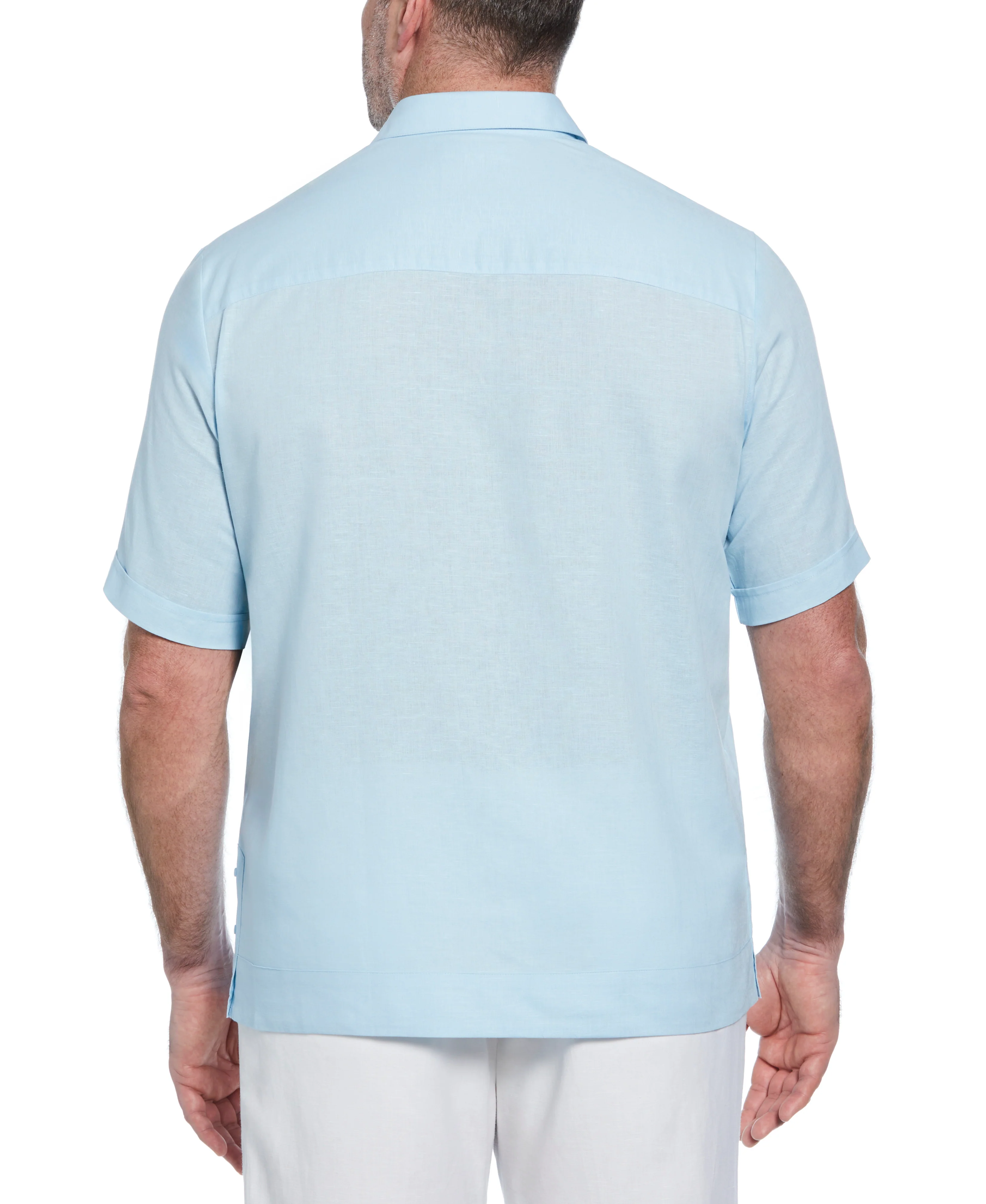Big & Tall Linen Blend No-Pocket Guayabera Shirt - Image 33
