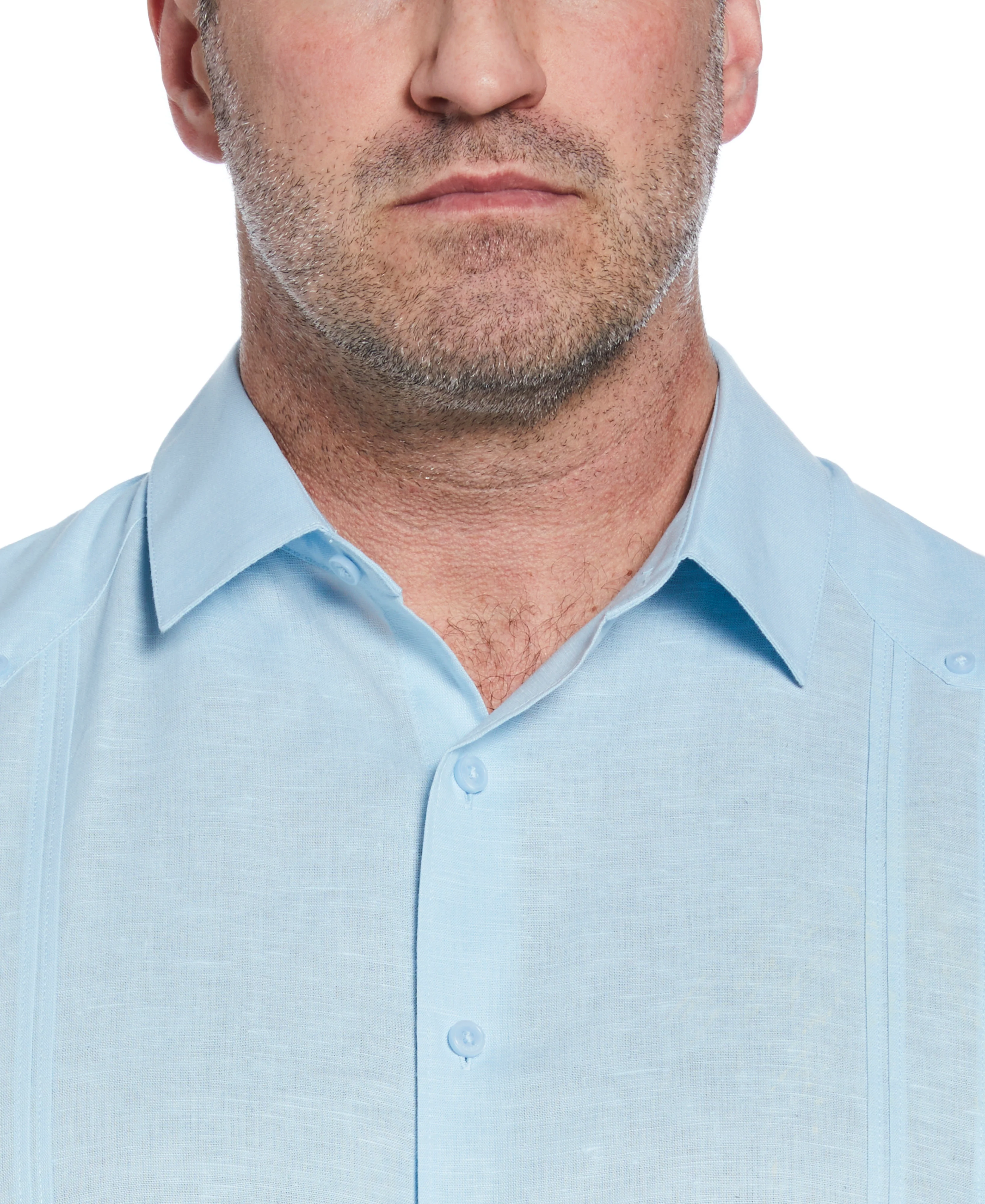 Big & Tall Linen Blend No-Pocket Guayabera Shirt - Image 35