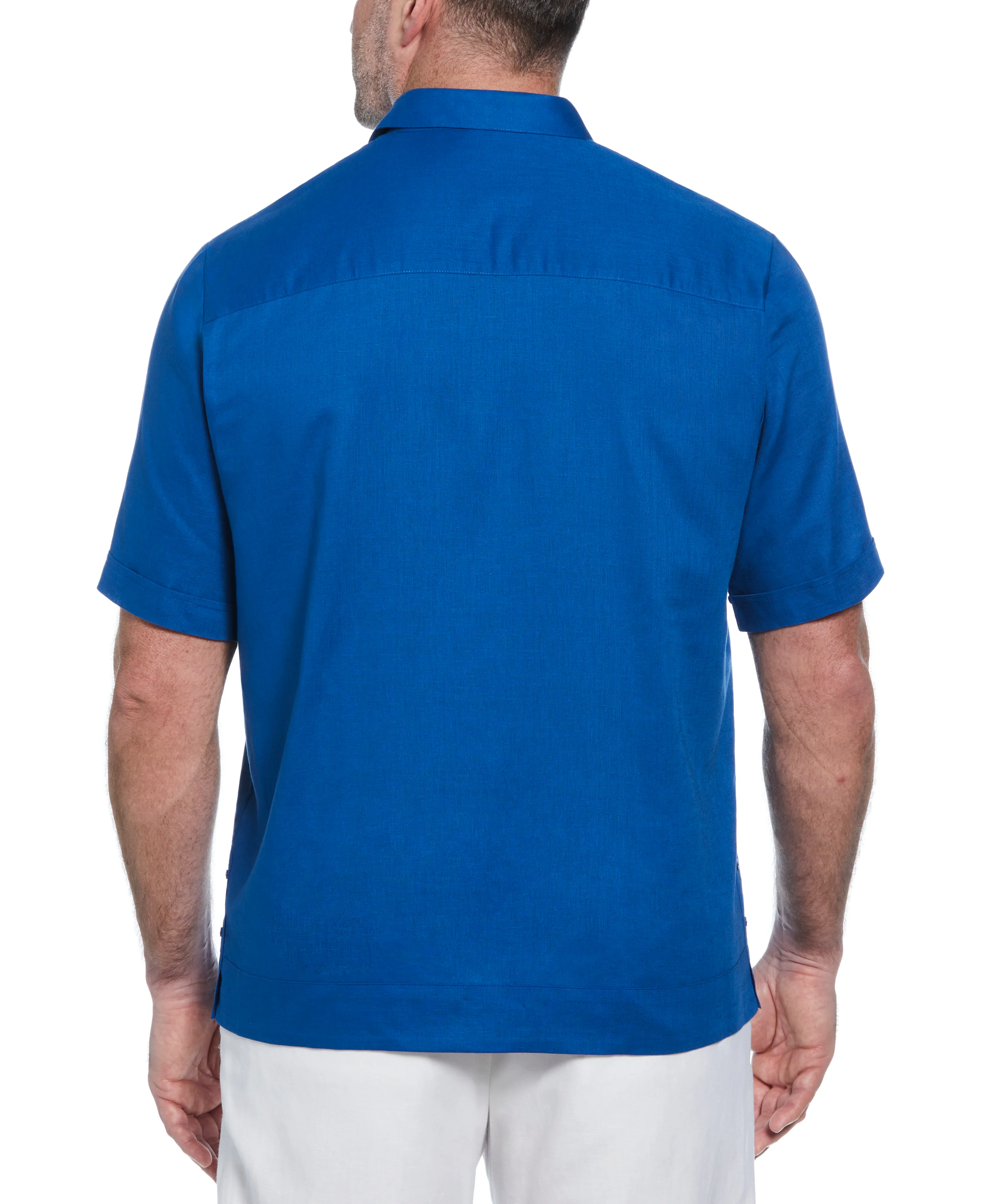 Big & Tall Linen Blend No-Pocket Guayabera Shirt - Image 38