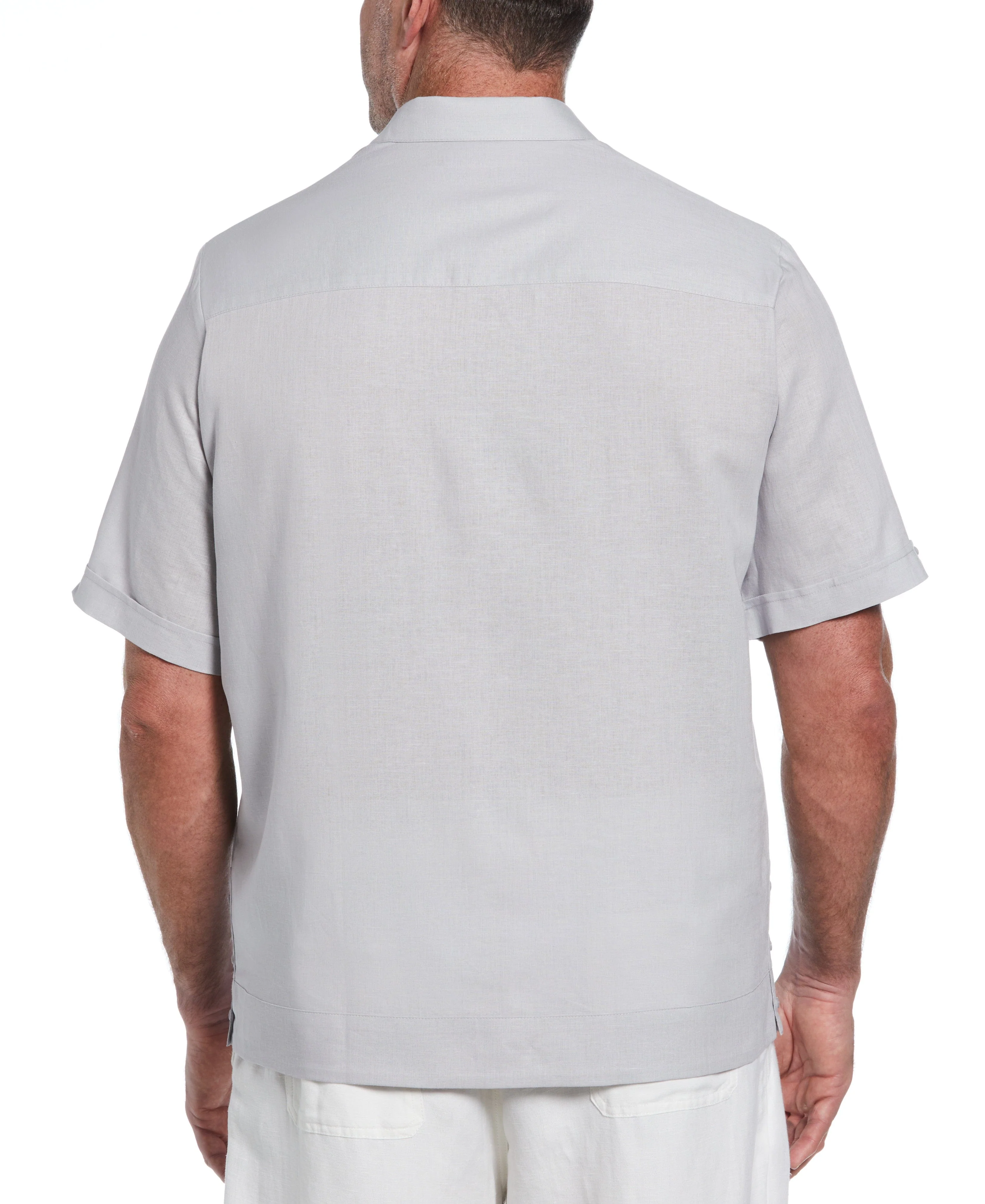 Big & Tall Linen Blend No-Pocket Guayabera Shirt - Image 43
