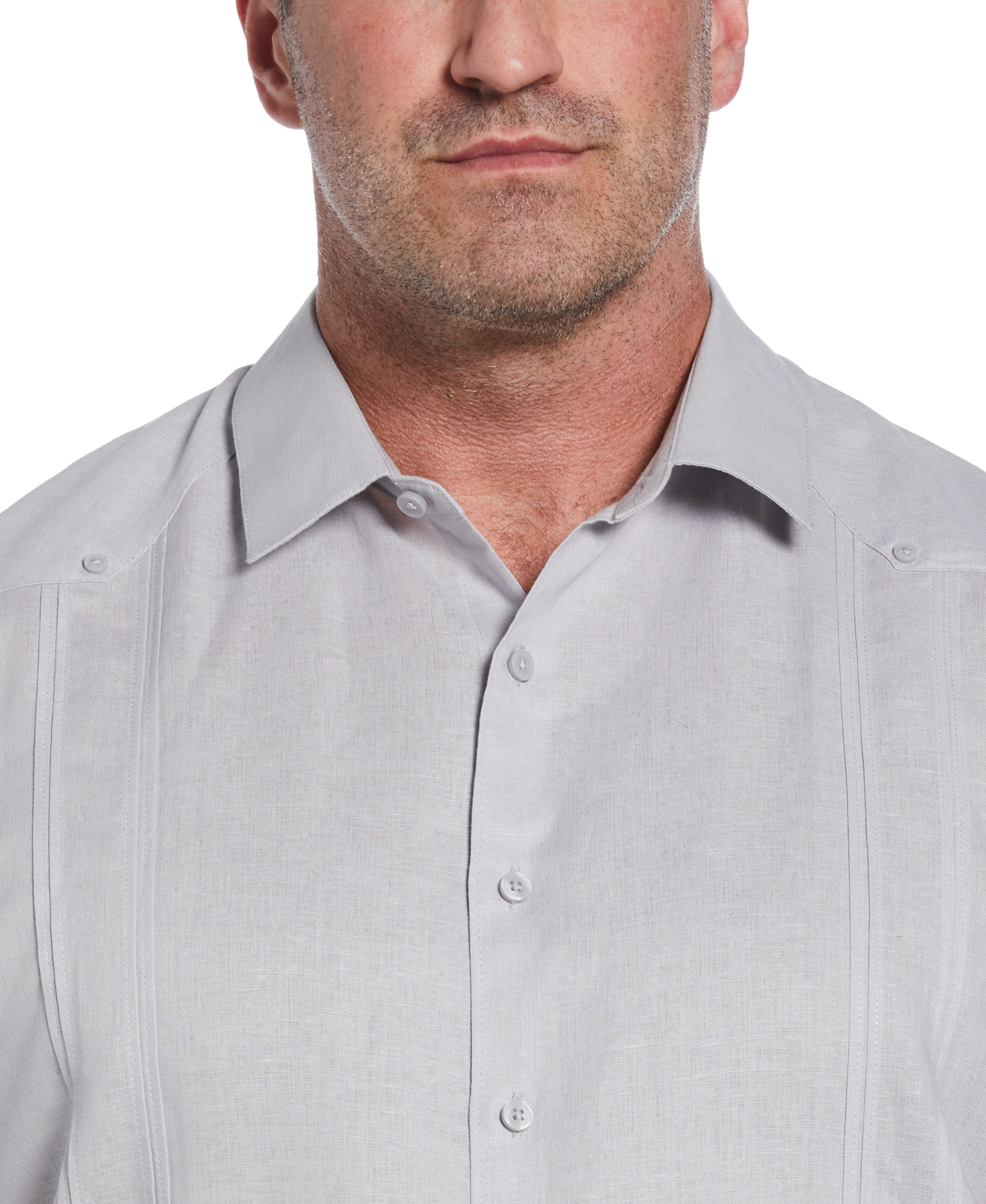 Big & Tall Linen Blend No-Pocket Guayabera Shirt - Image 45