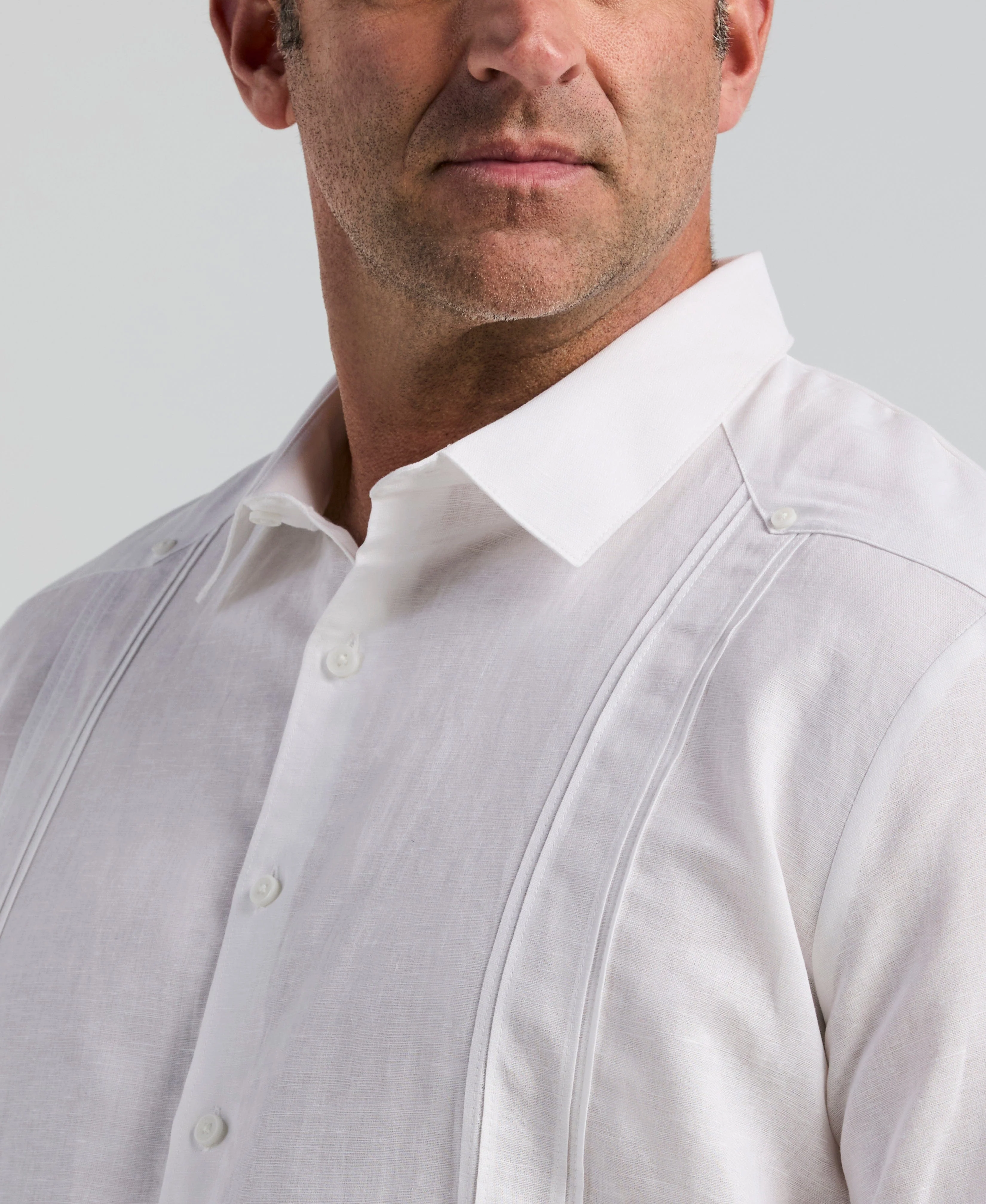 Big & Tall Linen Blend No-Pocket Guayabera Shirt - Image 5