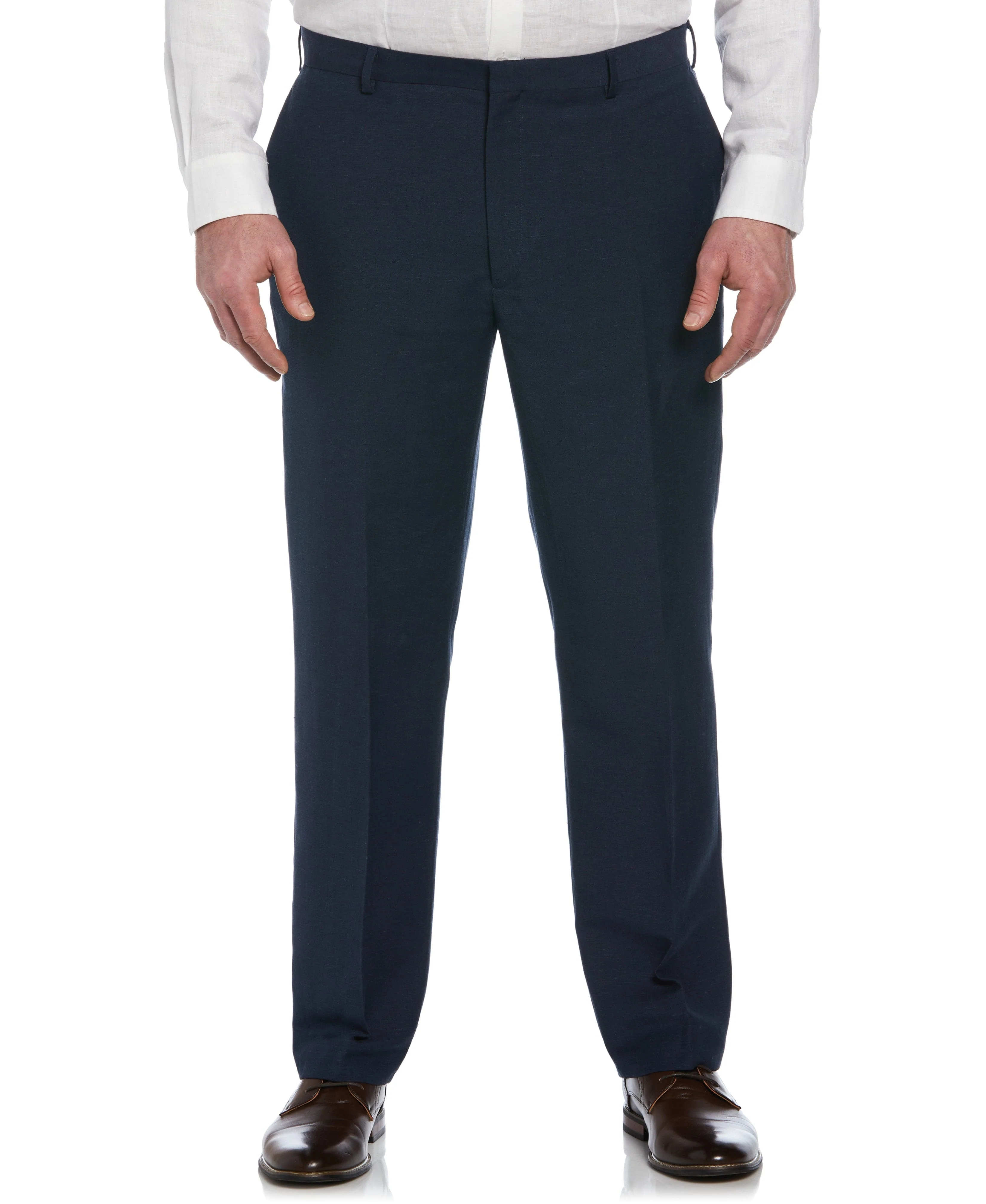 Big & Tall Linen-Blend Flat Front Pants - Image 3