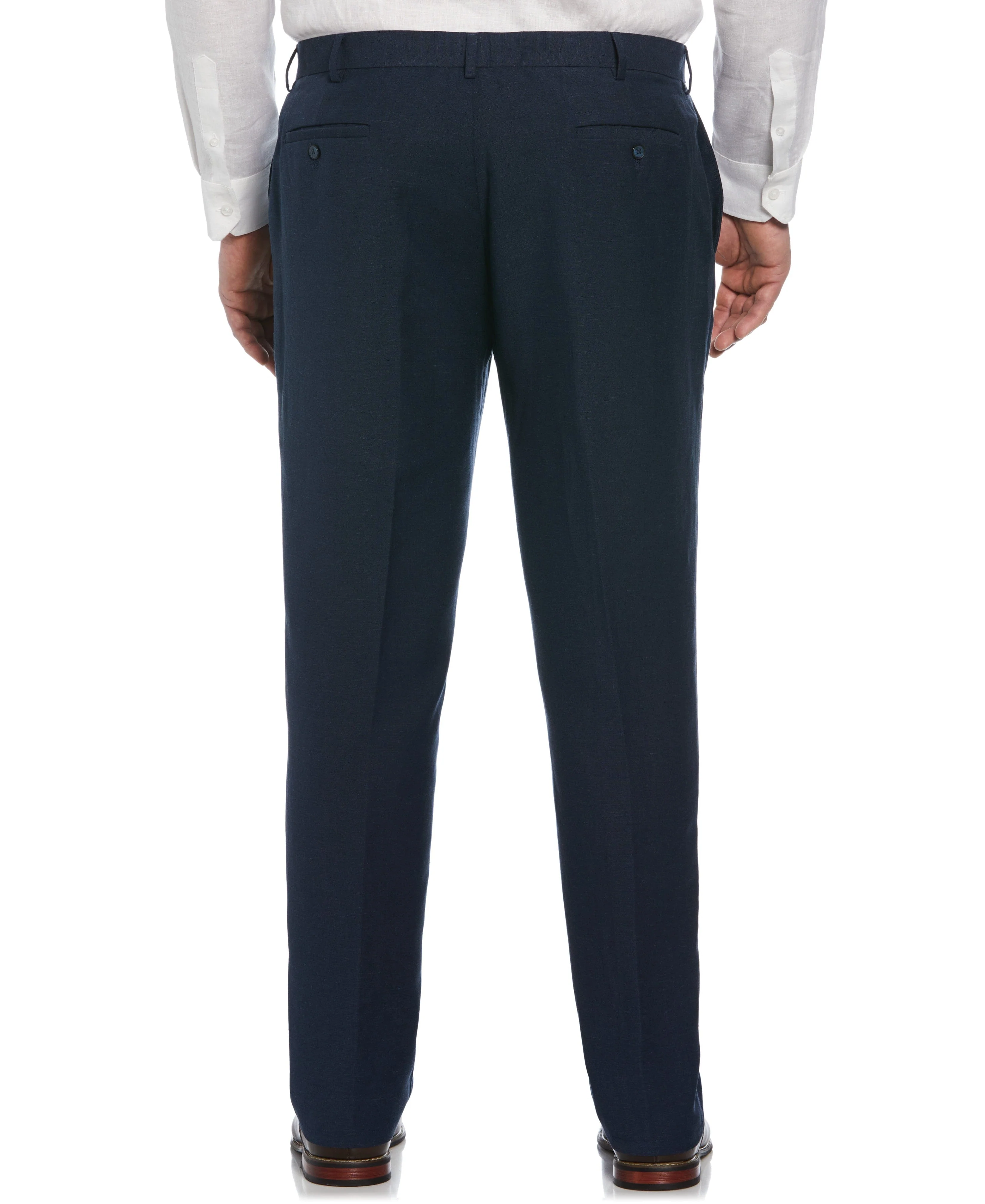 Big & Tall Linen-Blend Flat Front Pants - Image 4