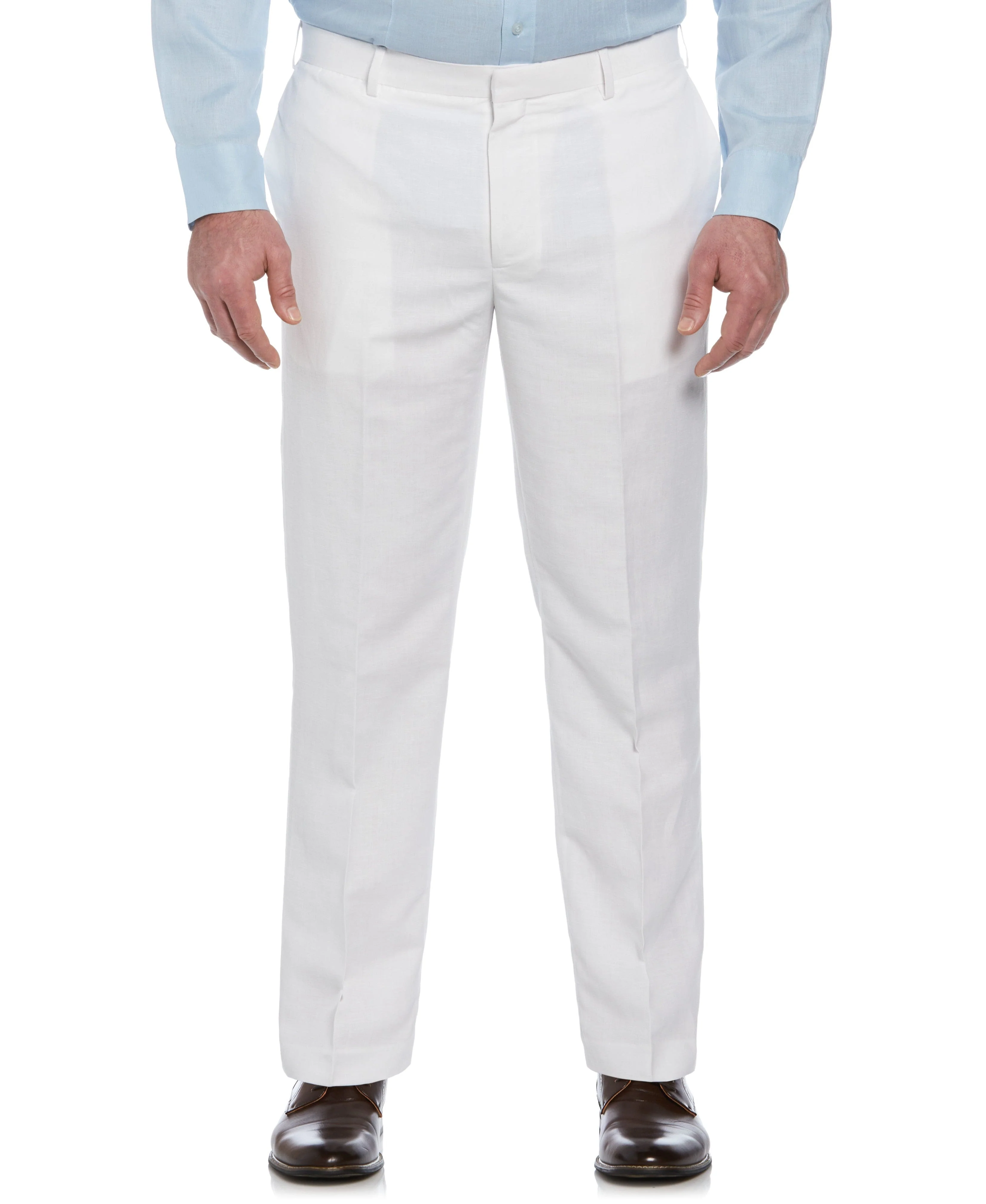 Big & Tall Linen-Blend Flat Front Pants - Image 5