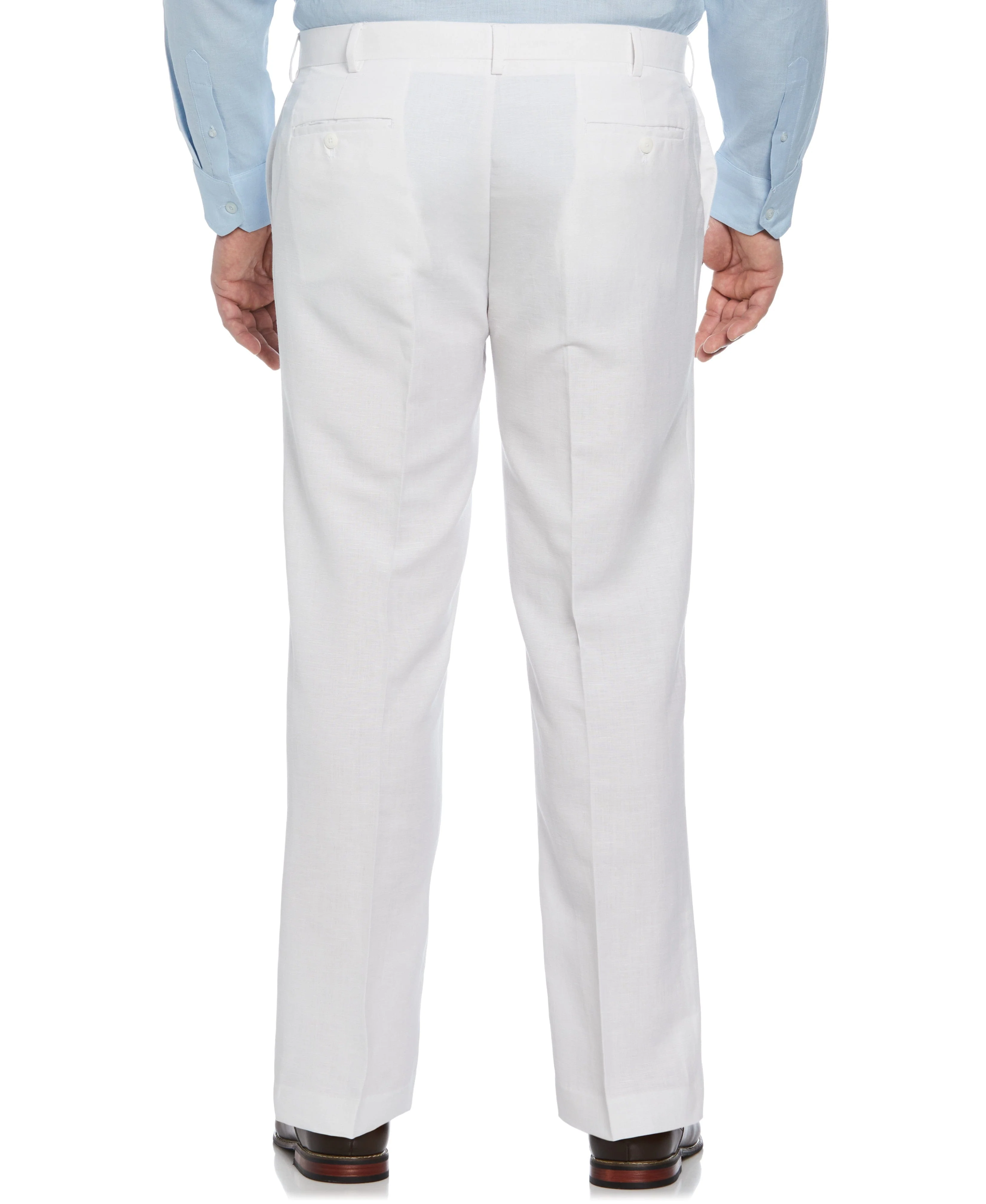 Big & Tall Linen-Blend Flat Front Pants - Image 6